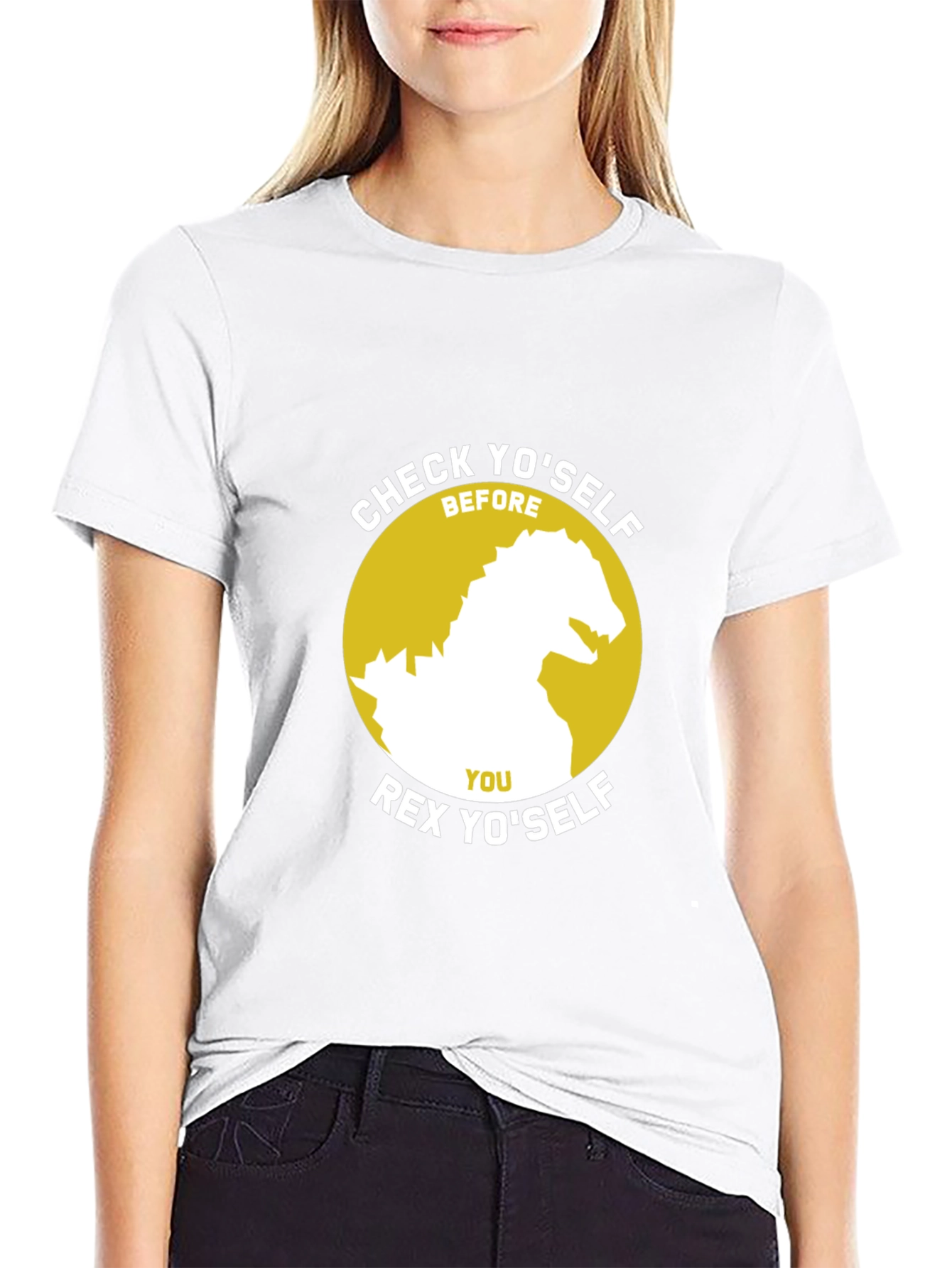 Check Yoself Rex Yoself Black T-Shirt