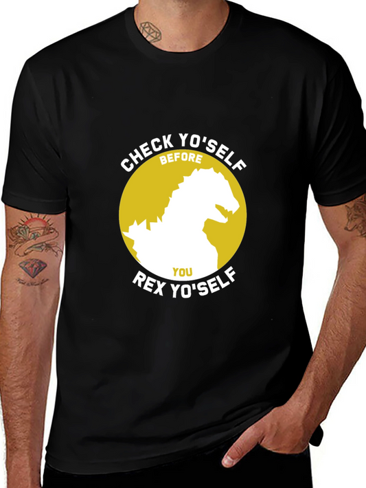 Check Yoself Rex Yoself Black T-Shirt