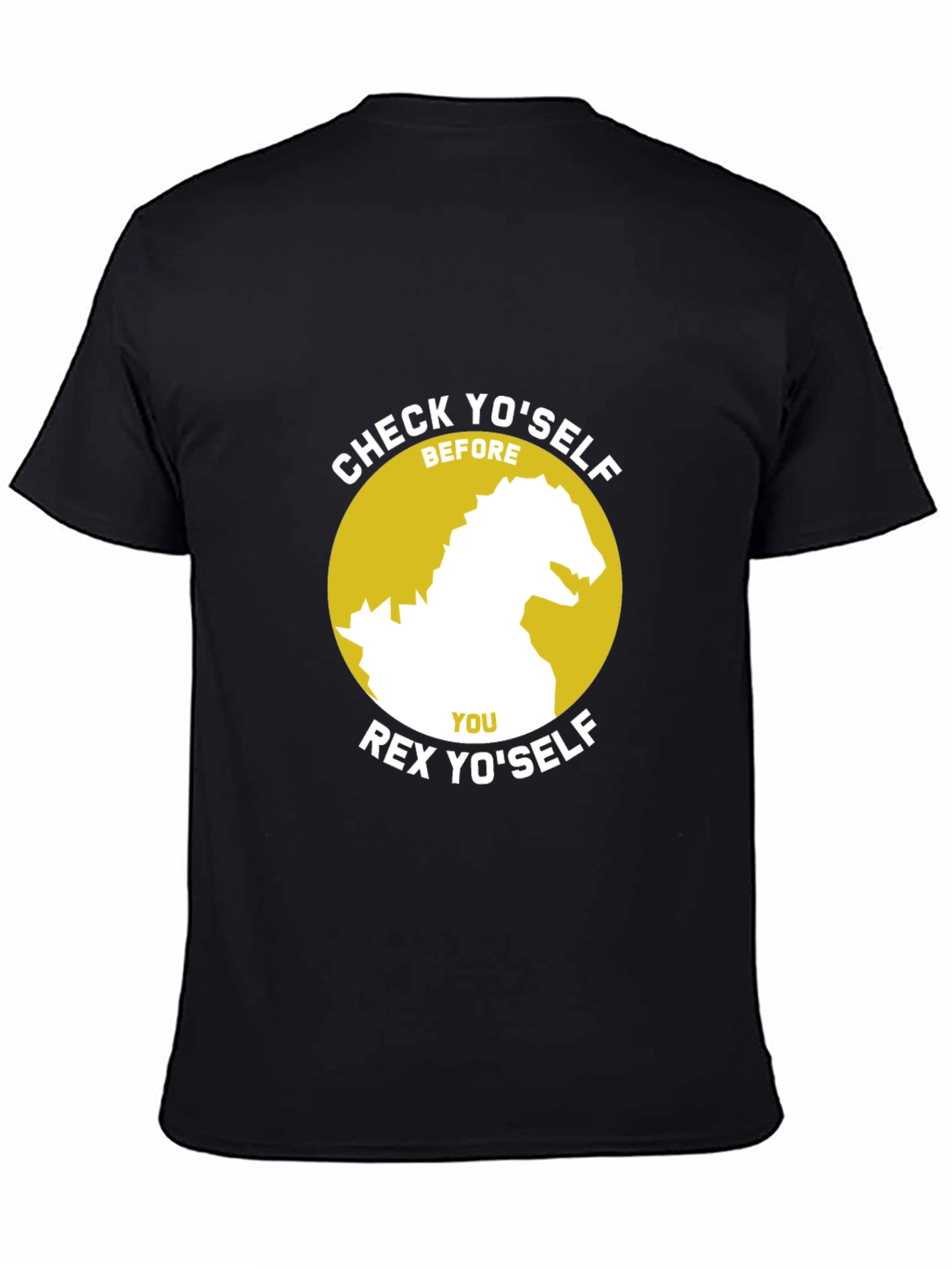 Check Yoself Rex Yoself Black T-Shirt