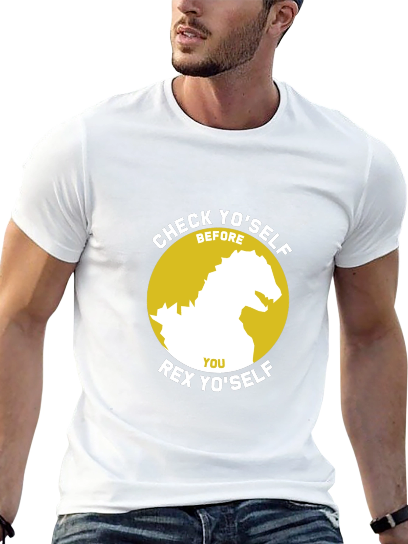 Check Yoself Rex Yoself Black T-Shirt