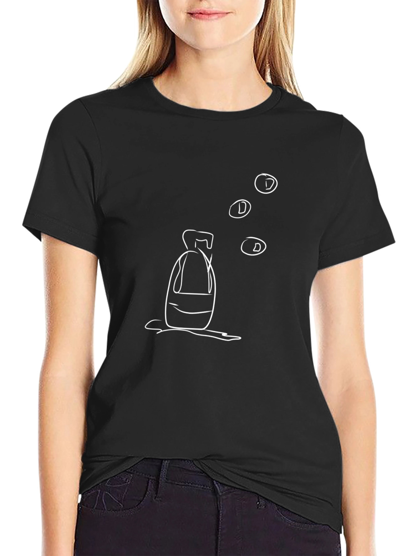 Abstract Bottle Design Black T-Shirt