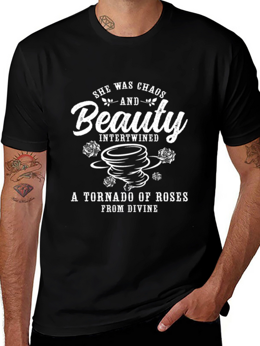 Chaos and Beauty Tornado Roses Graphic Tee