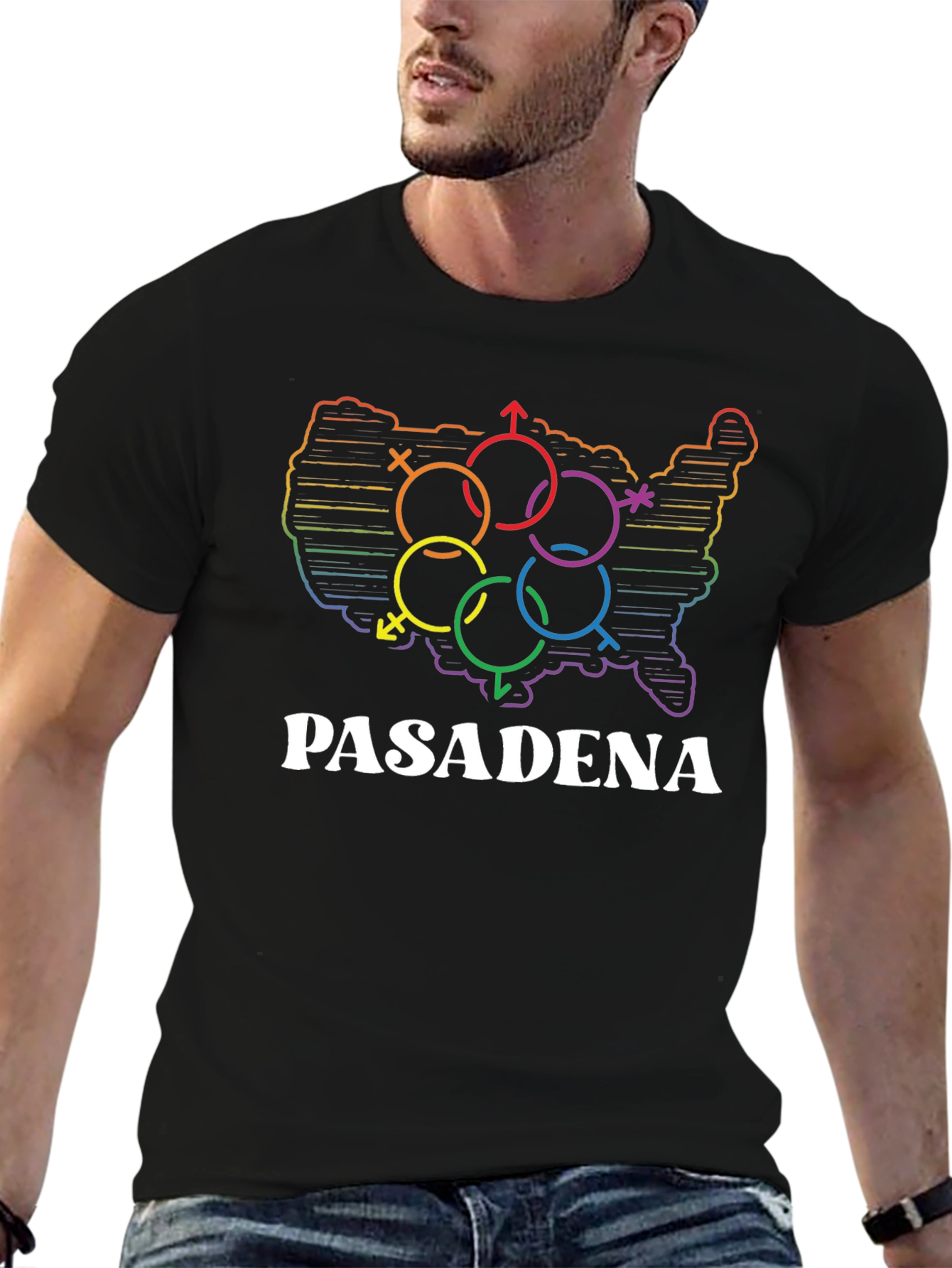 Pasadena Pride USA Map T-Shirt