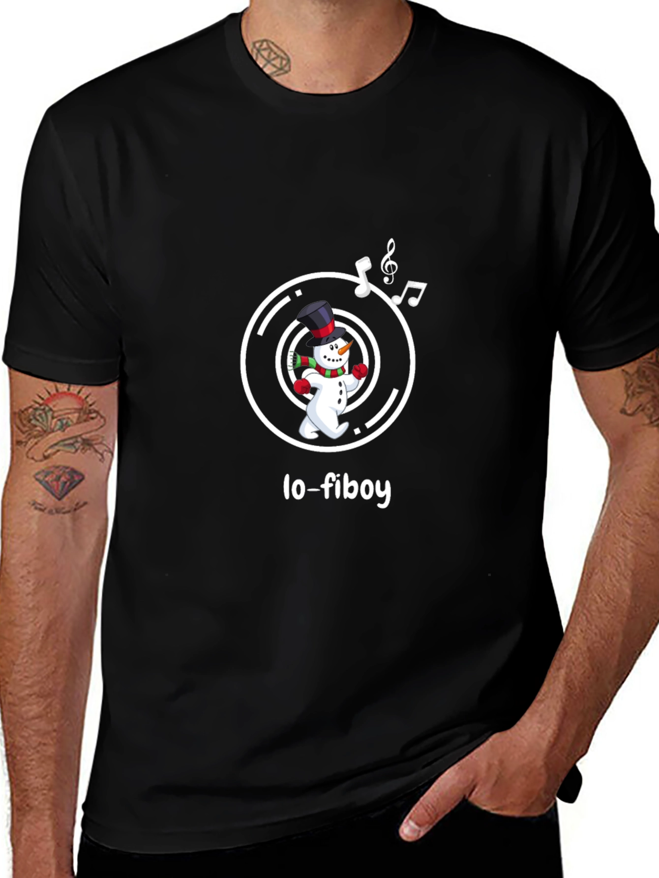 Lo-Fiboy Snowman Black T-Shirt