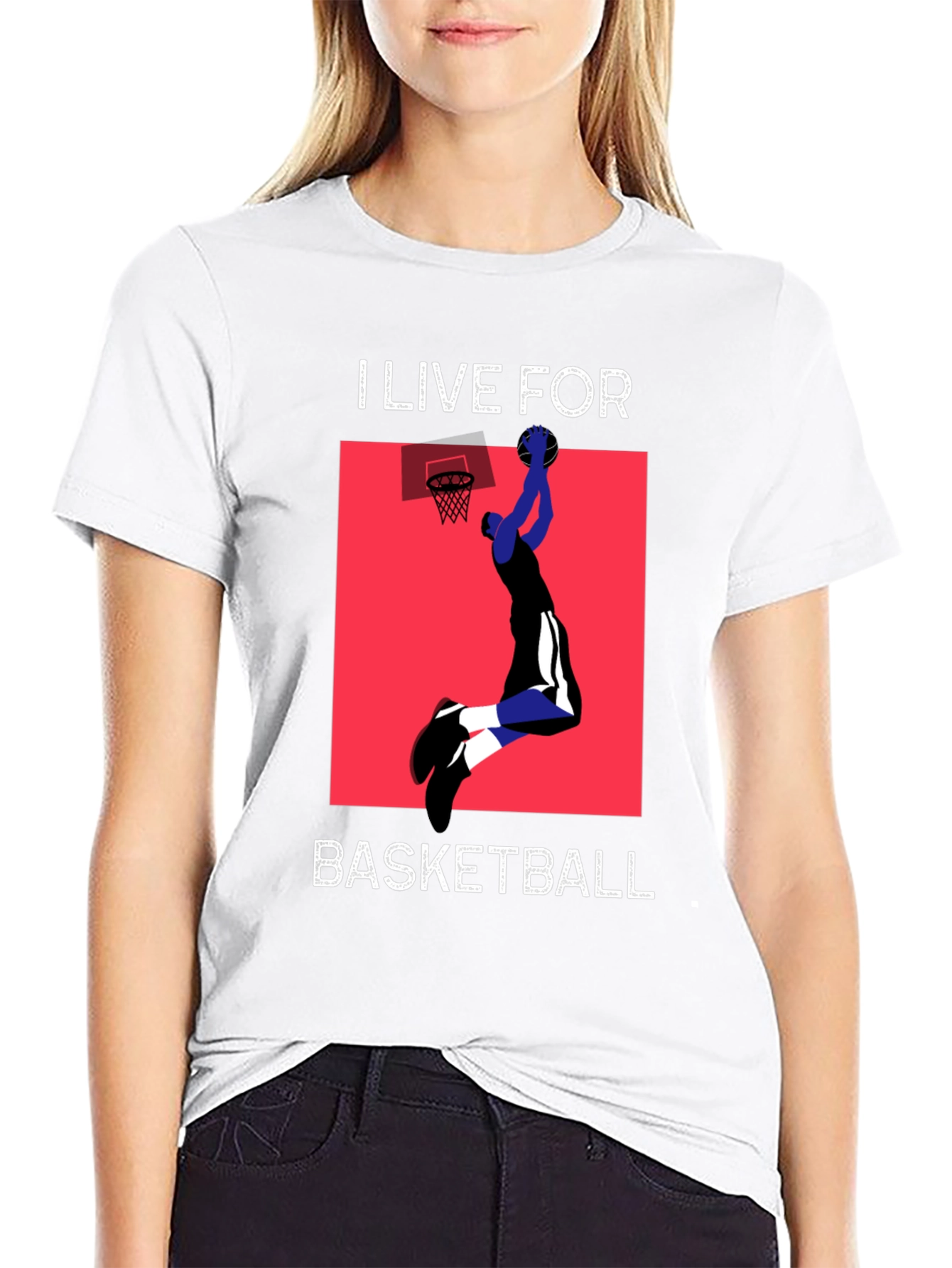 I Live For Basketball Black Graphic Tee