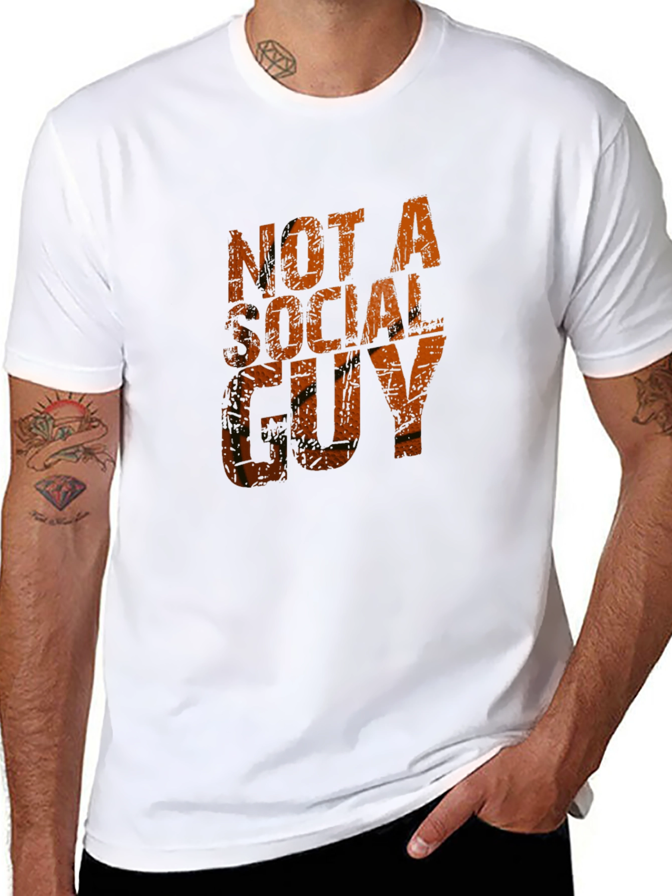 Not A Social Guy Black Graphic Tee