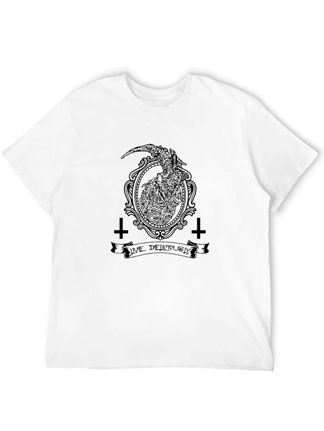 Live Deliciously Baphomet Black T-Shirt
