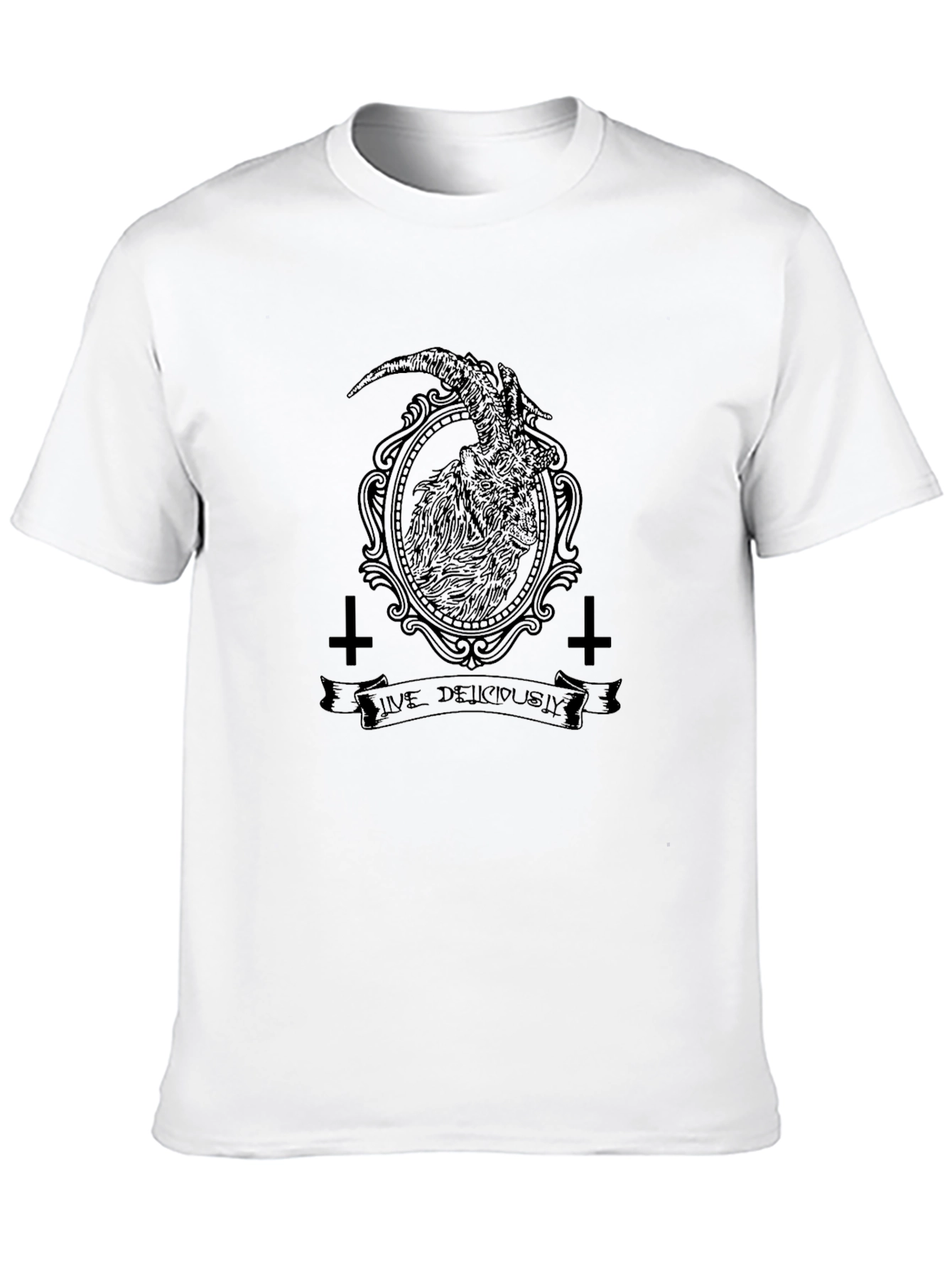 Live Deliciously Baphomet Black T-Shirt
