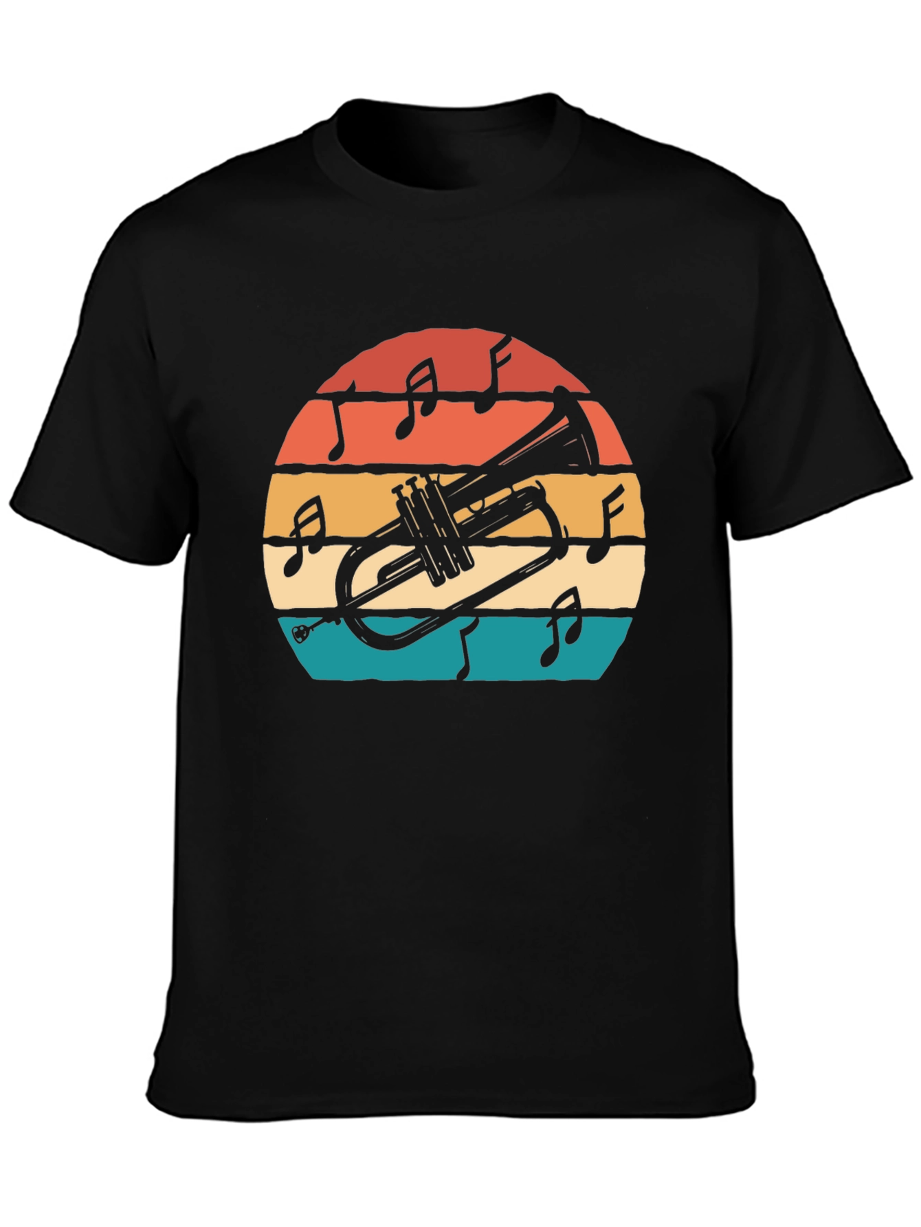 Retro Trumpet Sunset Graphic T-Shirt