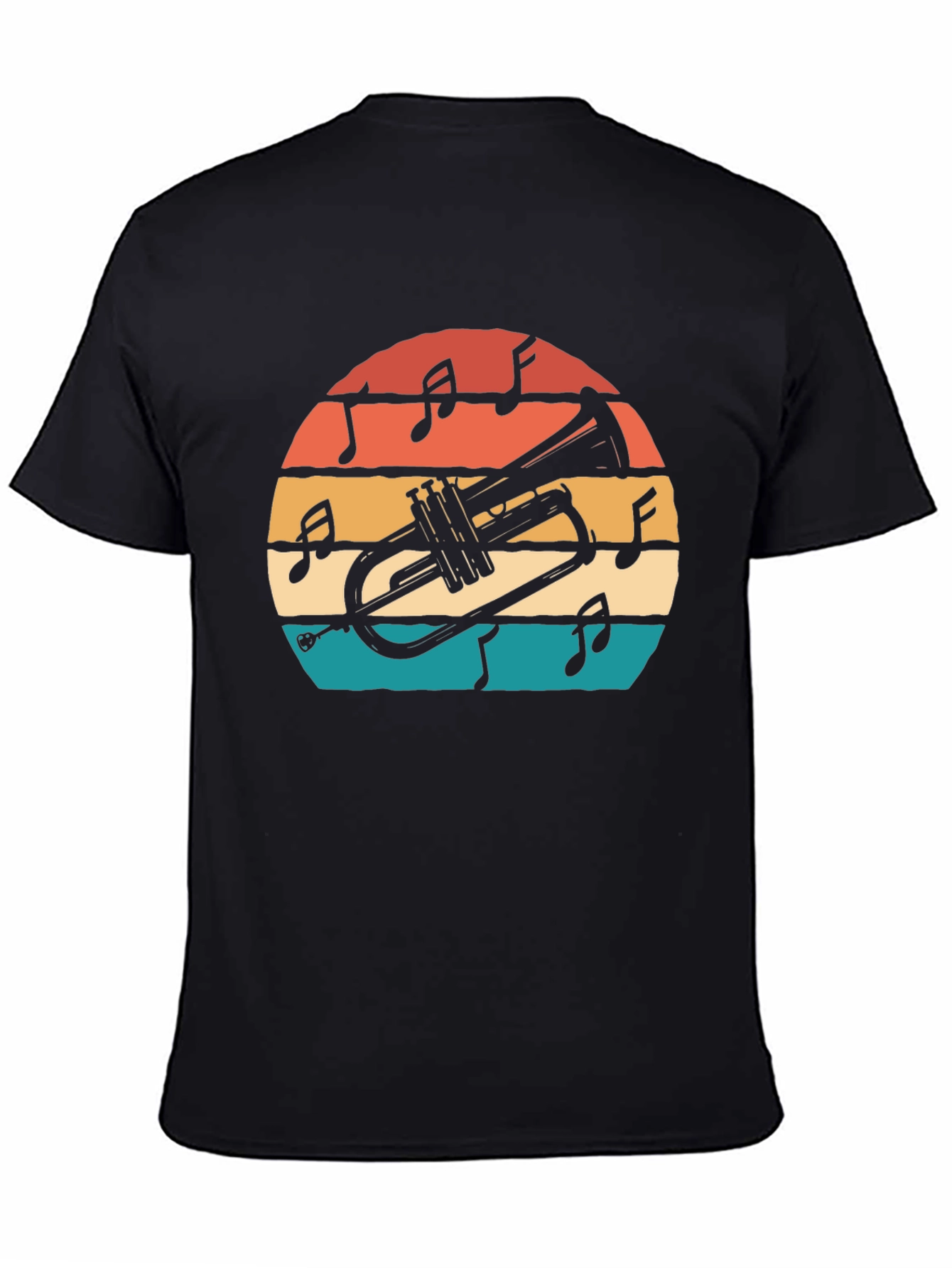 Retro Trumpet Sunset Graphic T-Shirt