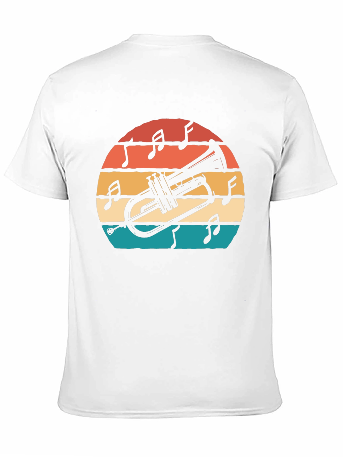 Retro Trumpet Sunset Graphic T-Shirt