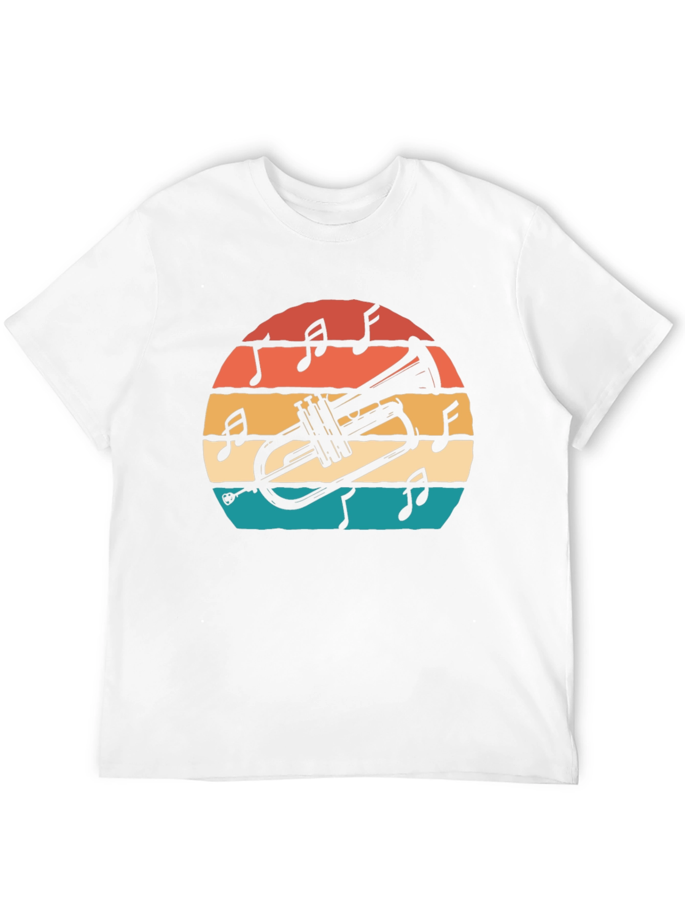 Retro Trumpet Sunset Graphic T-Shirt