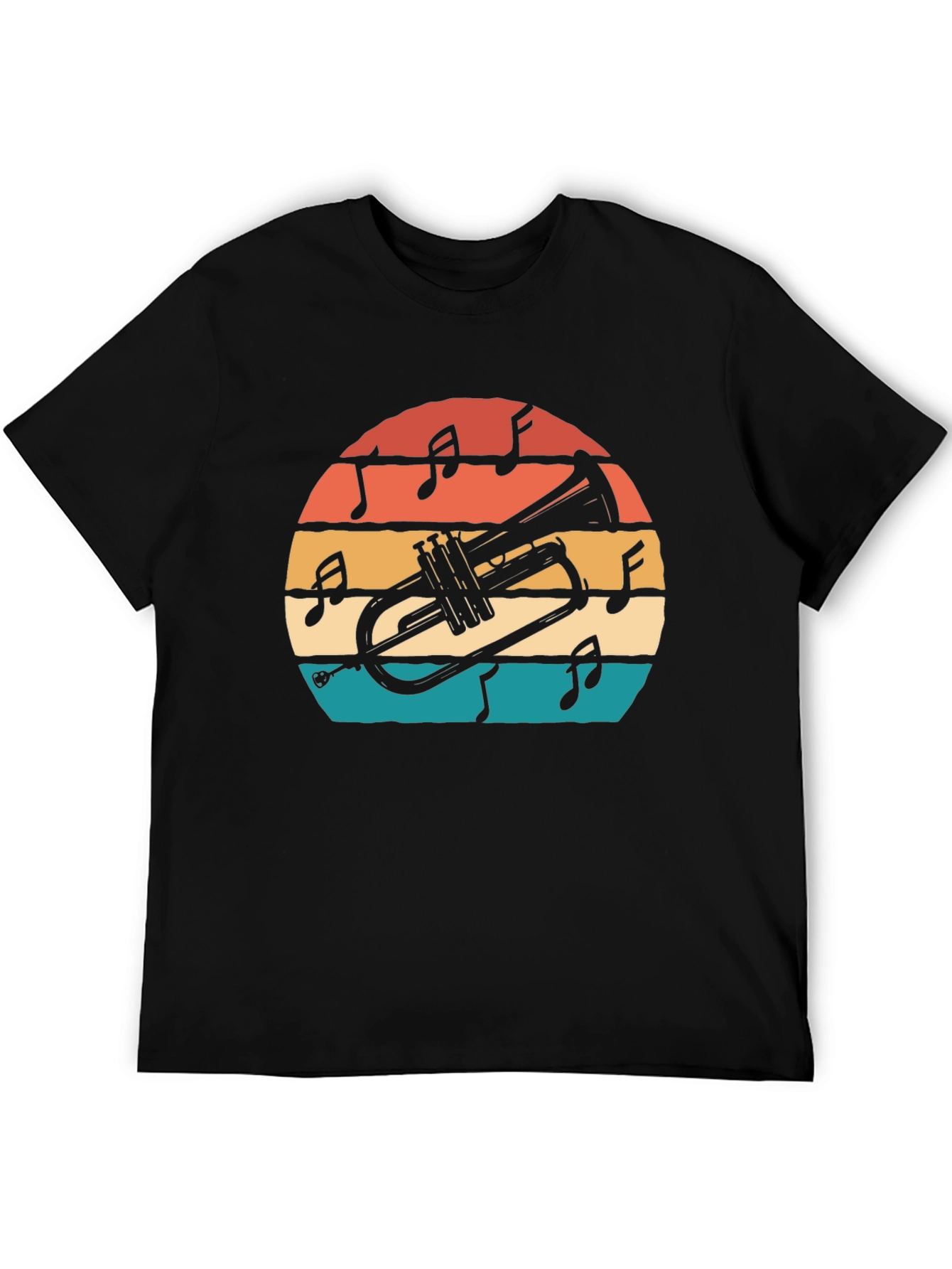 Retro Trumpet Sunset Graphic T-Shirt