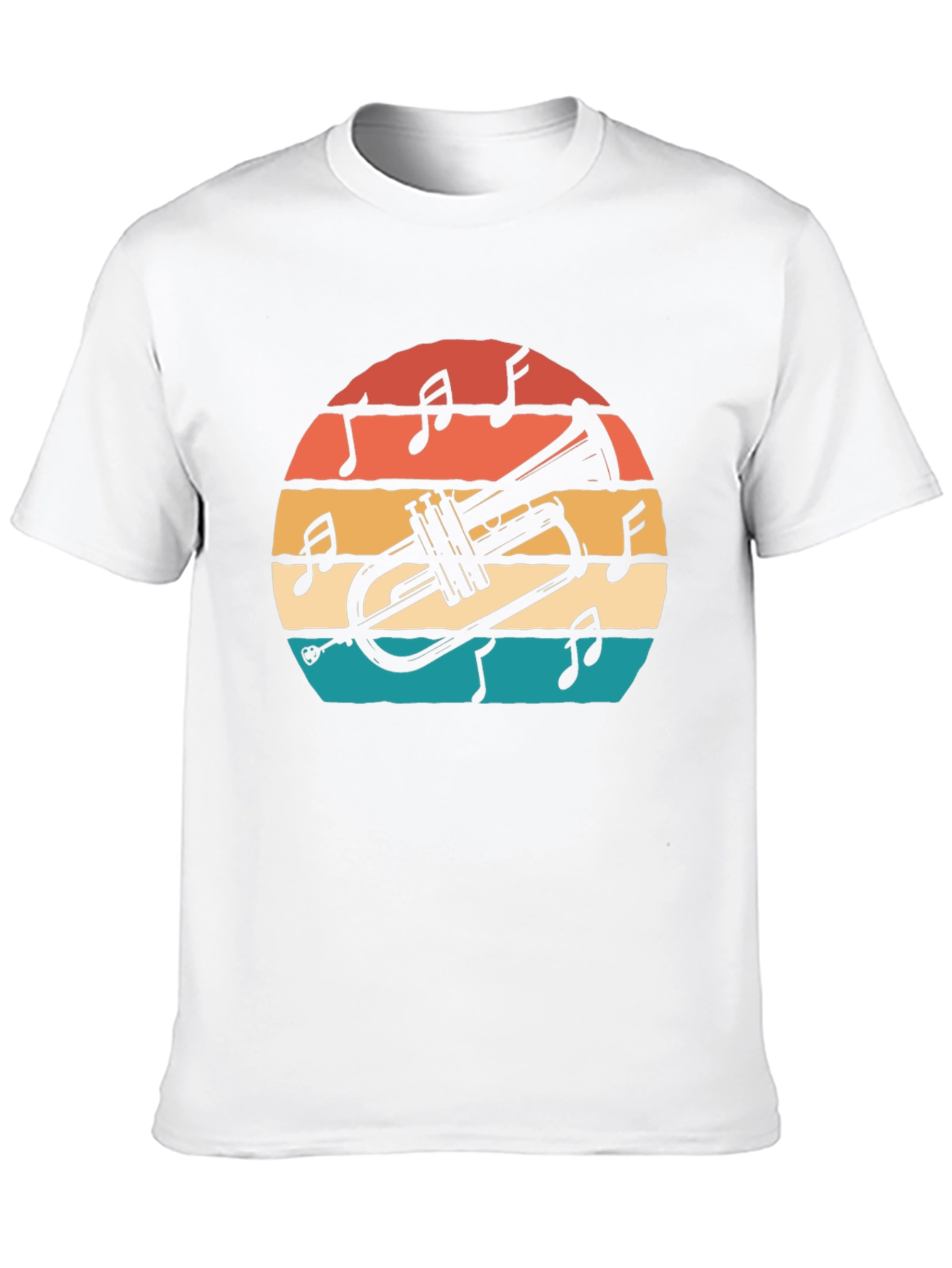Retro Trumpet Sunset Graphic T-Shirt
