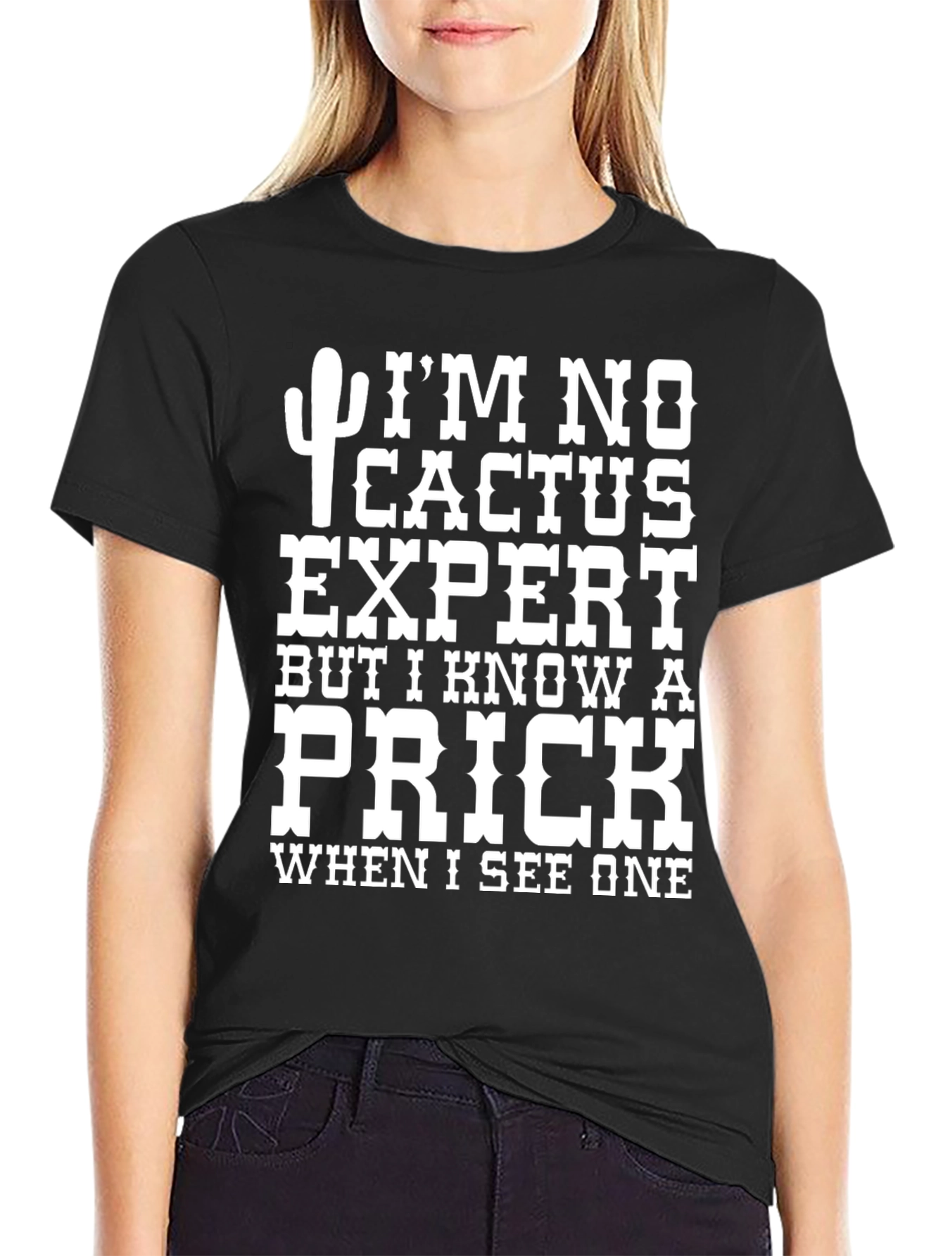 Funny Cactus Expert Prick Novelty Graphic T-Shirt