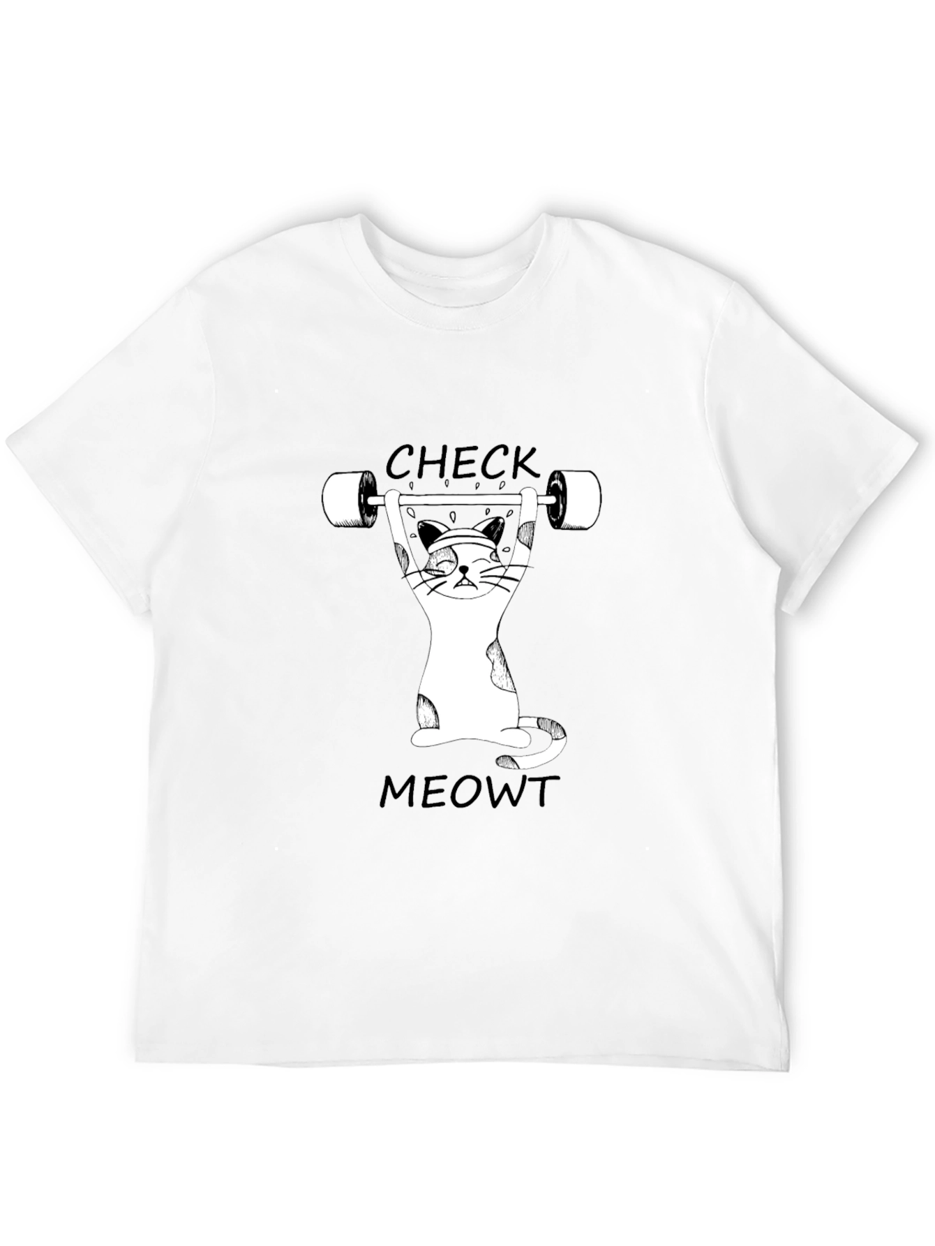Check Meowt T-Shirt - Funny Weightlifting Cat Tee