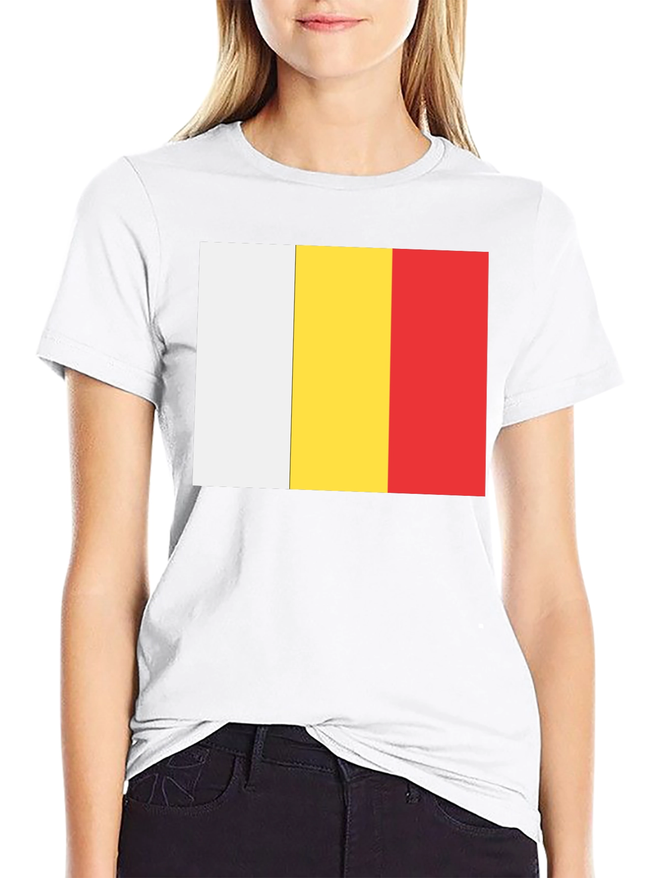 White Yellow and Red Striped T-Shirt