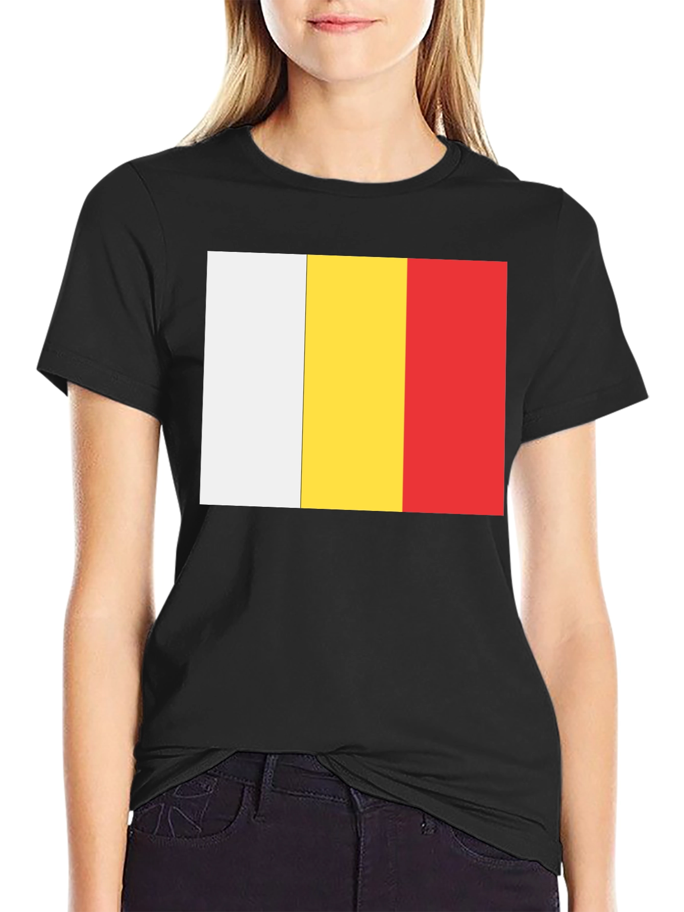 White Yellow and Red Striped T-Shirt