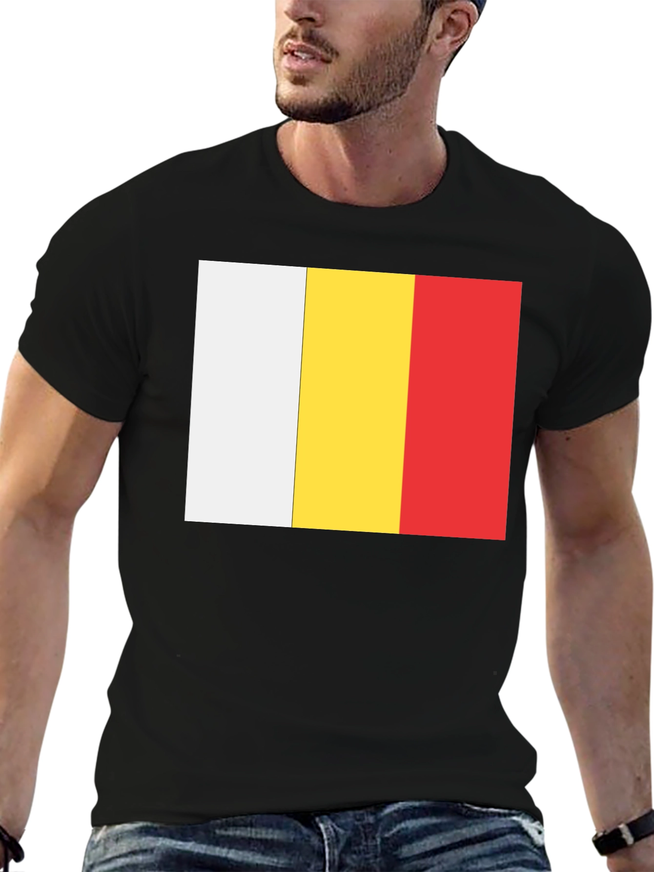 White Yellow and Red Striped T-Shirt
