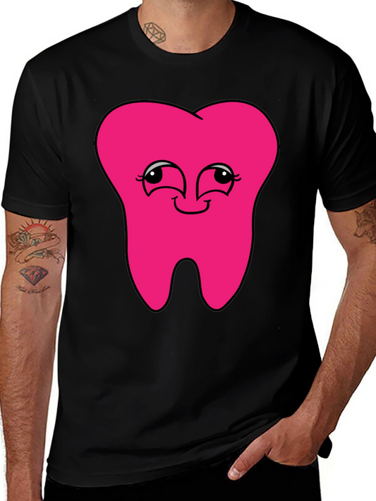 Funny Pink Tooth Graphic T-Shirt