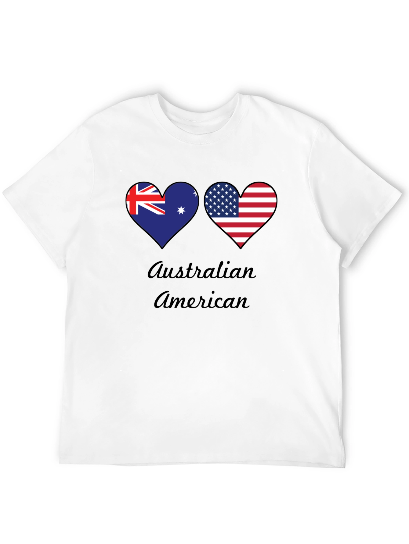 Australian American Flag Heart T-Shirt