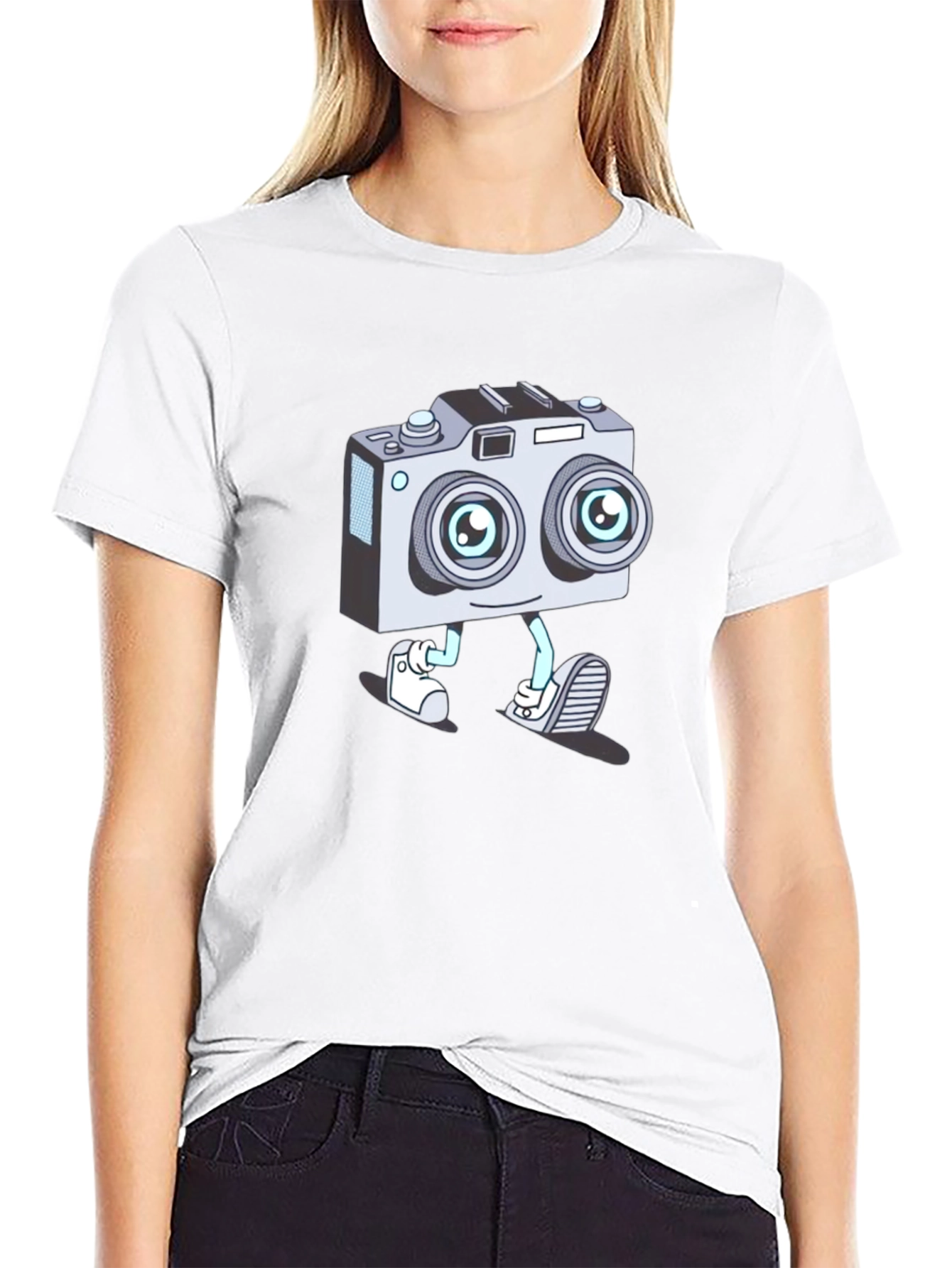 Cartoon Camera Character T-Shirt