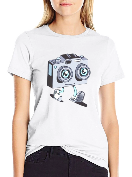 Cartoon Camera Character T-Shirt