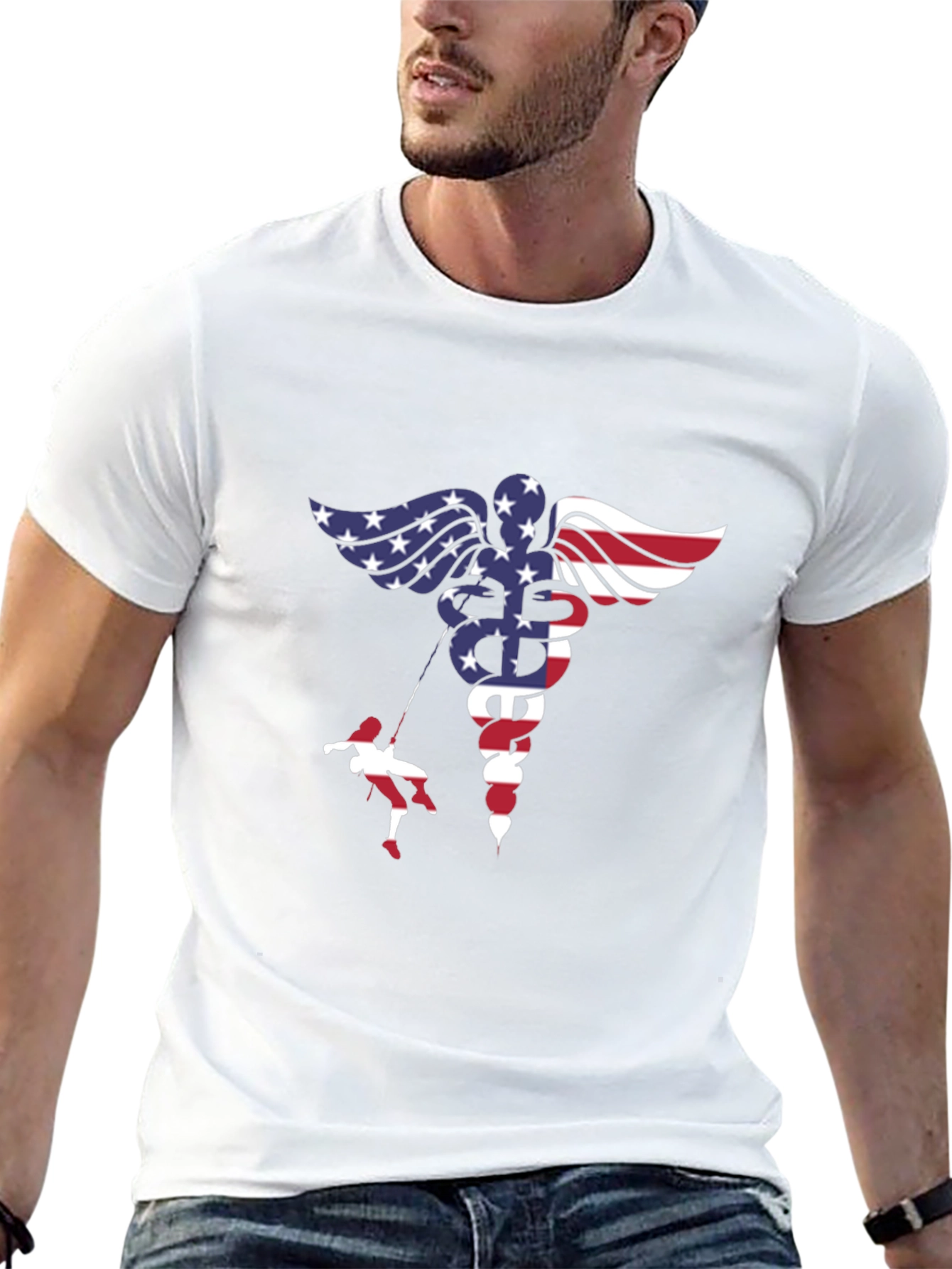 American Flag Medical Symbol T-Shirt