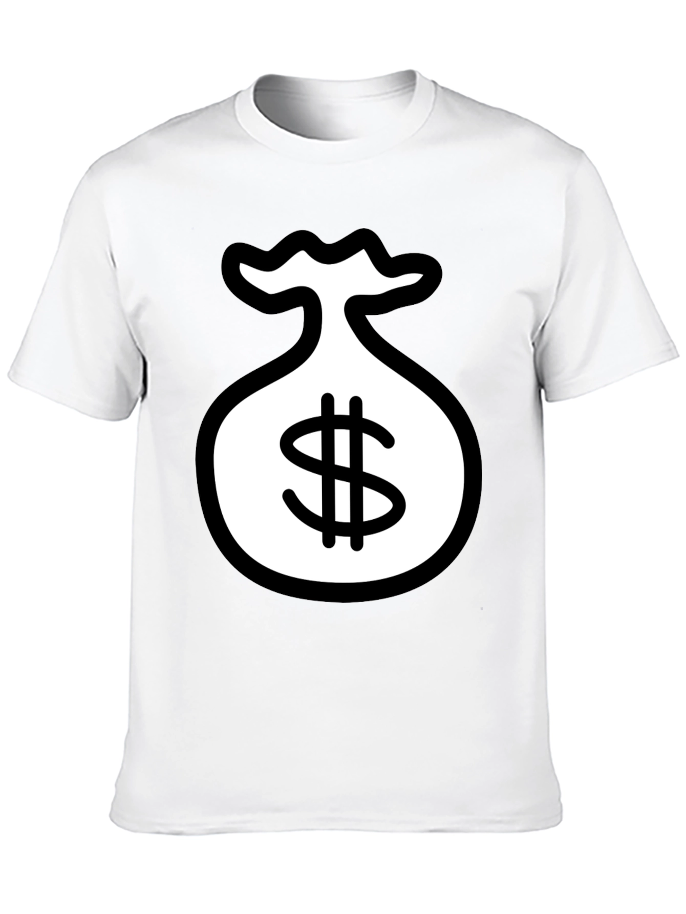 Black T-Shirt with Money Bag Graphic