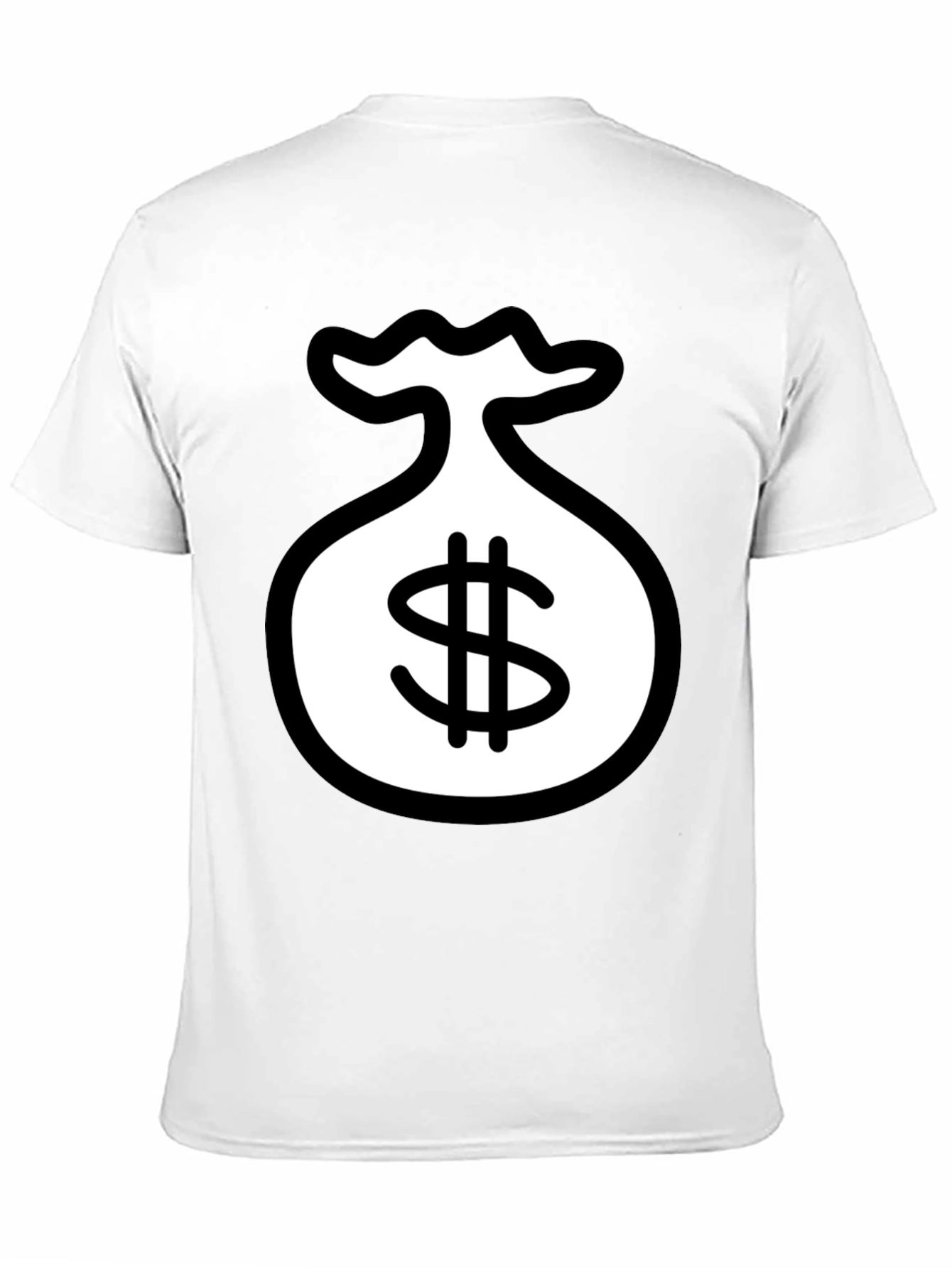 Black T-Shirt with Money Bag Graphic
