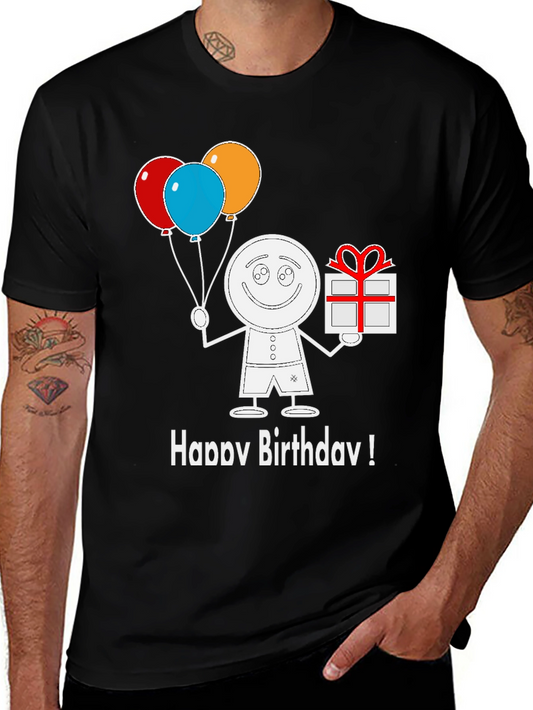 Happy Birthday Cartoon Graphic Tee Shirt