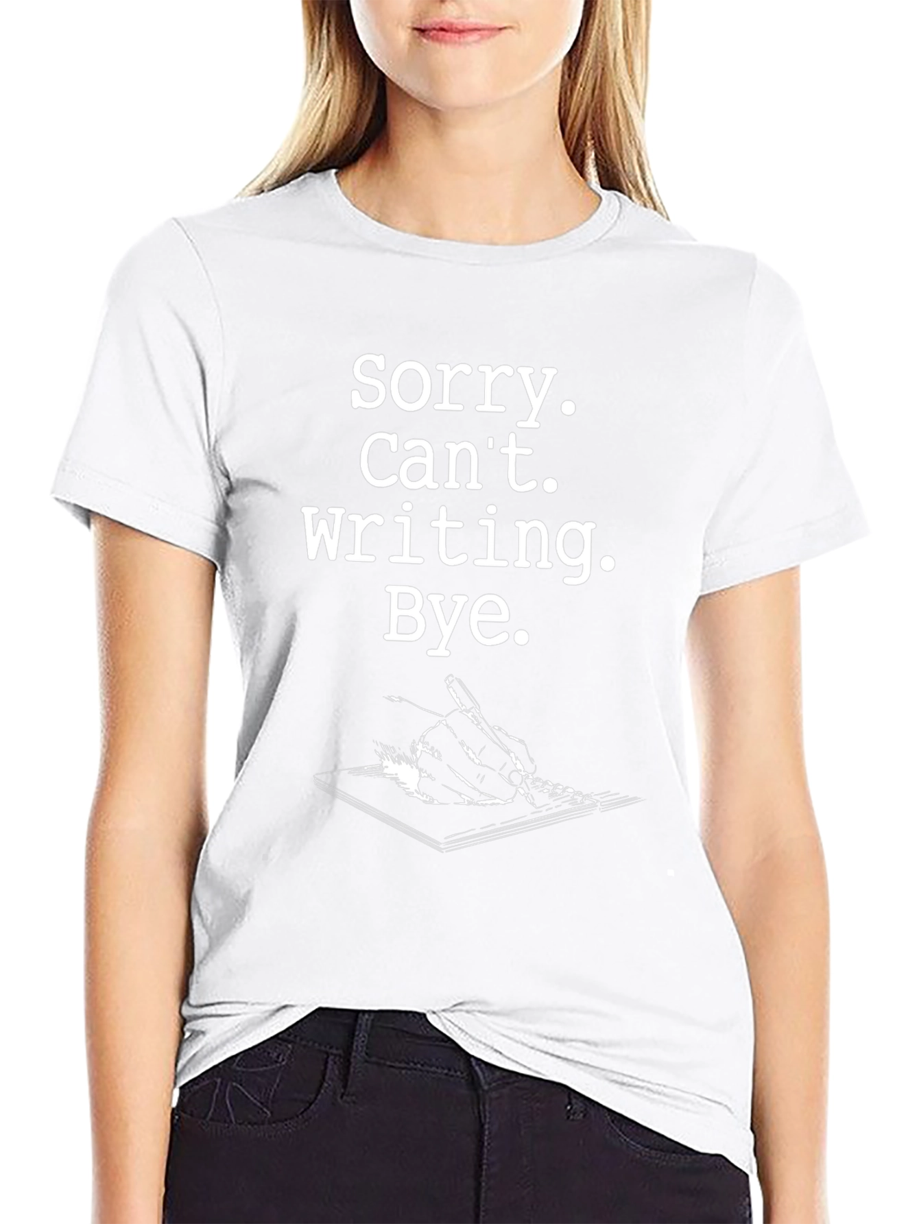 Sorry Cant Writing Black Graphic Tee