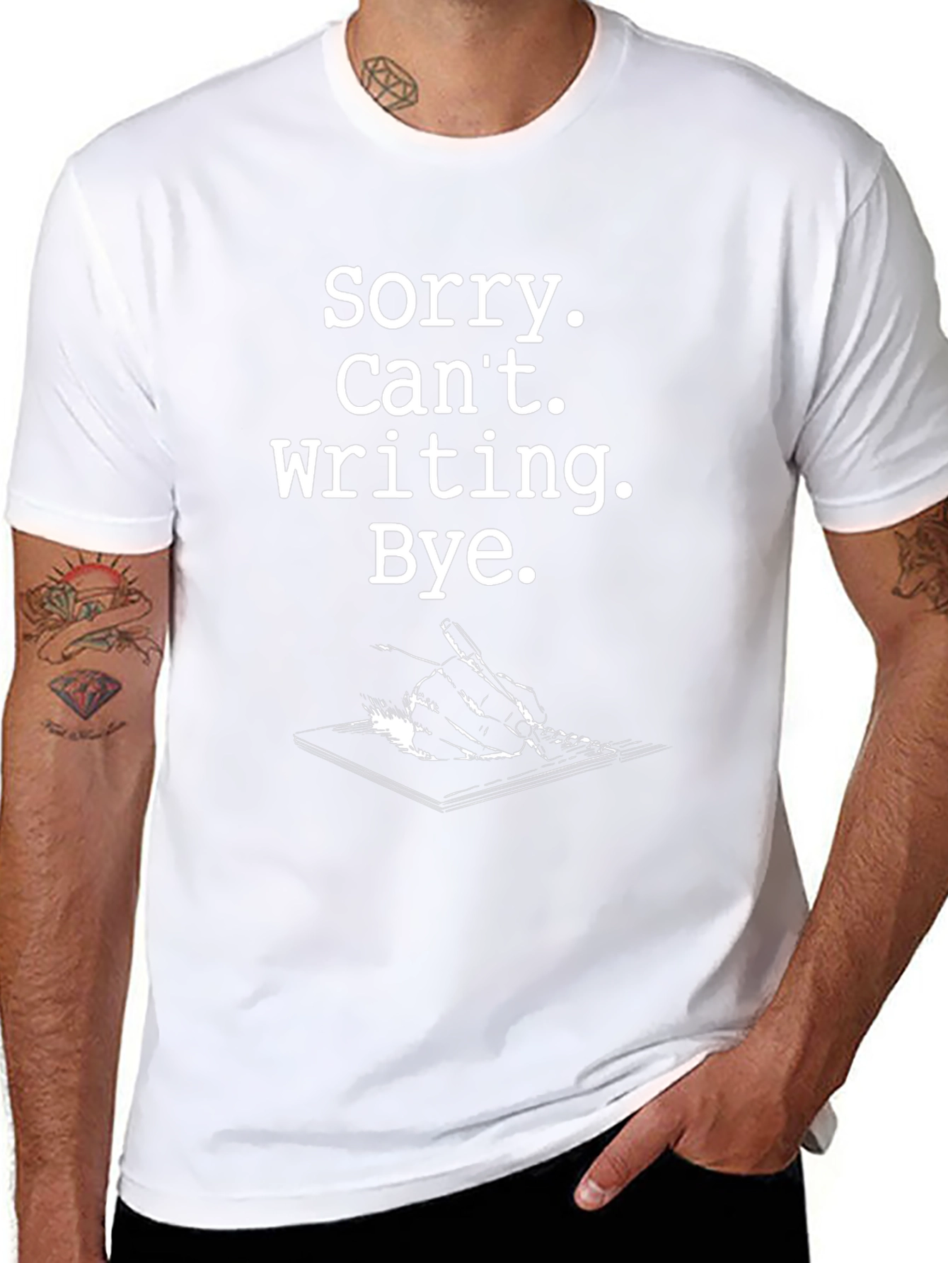 Sorry Cant Writing Black Graphic Tee