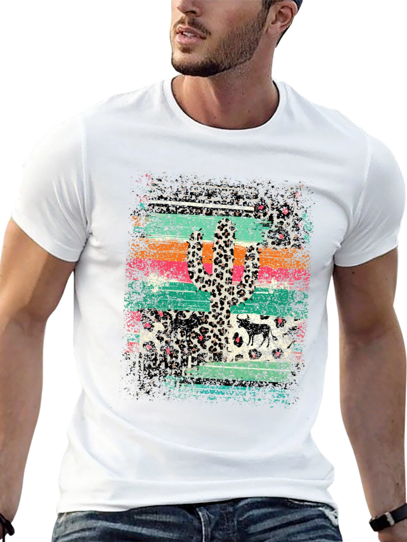 Desert Leopard Cactus Graphic Tee