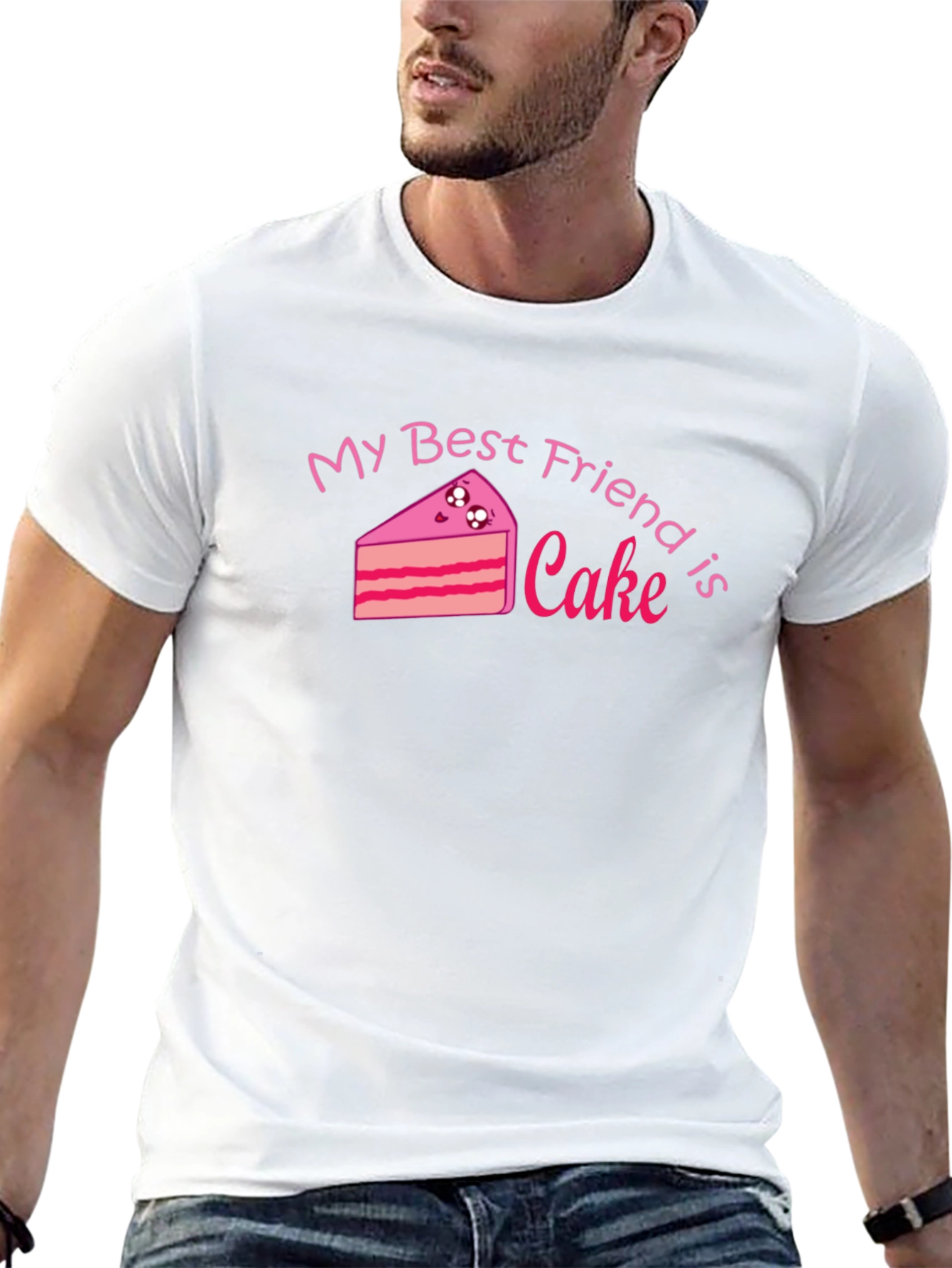 My Best Friend is Cake - Black Graphic Tee
