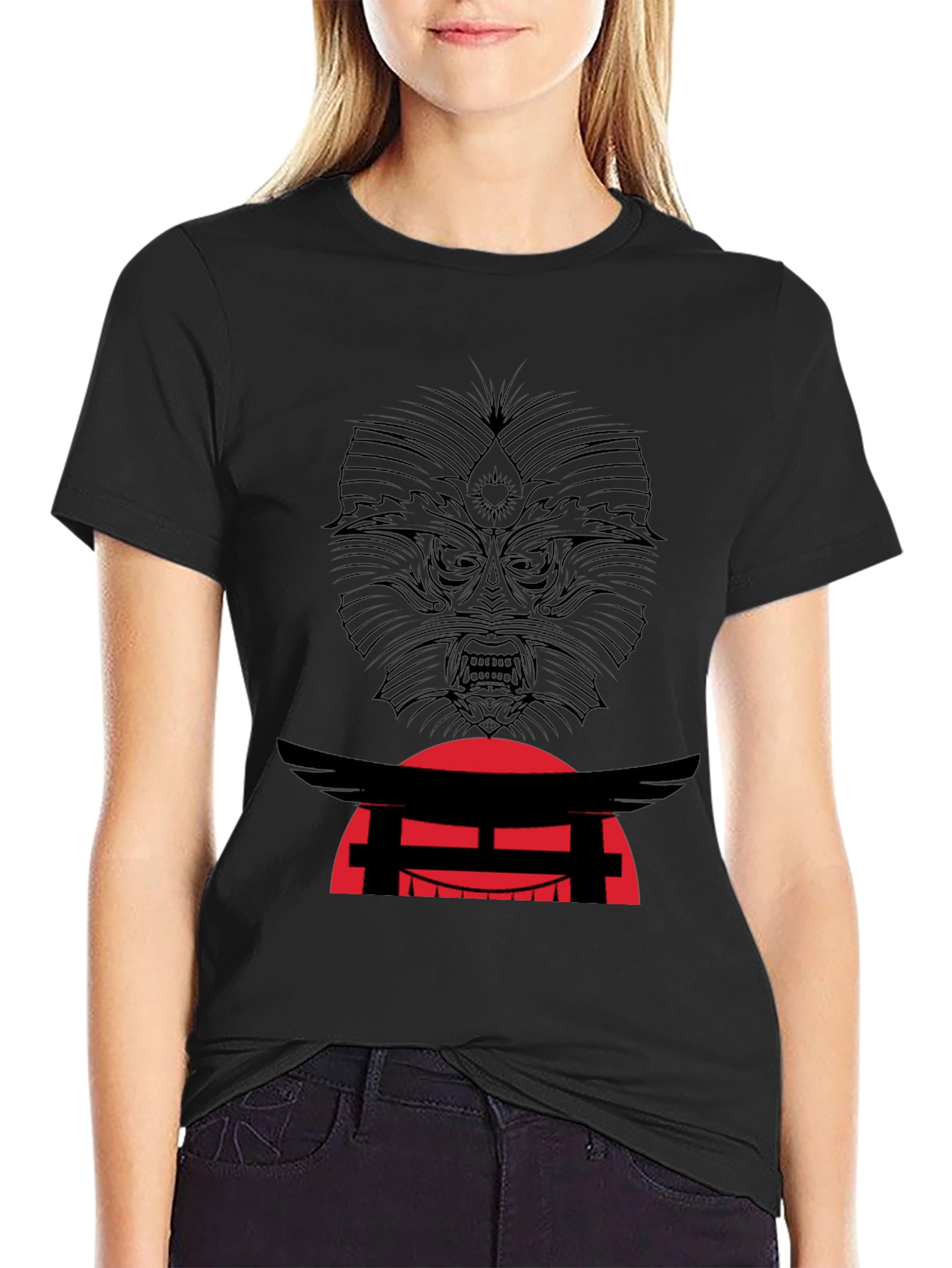Graphic Tee: Japanese Gate & Mask Design