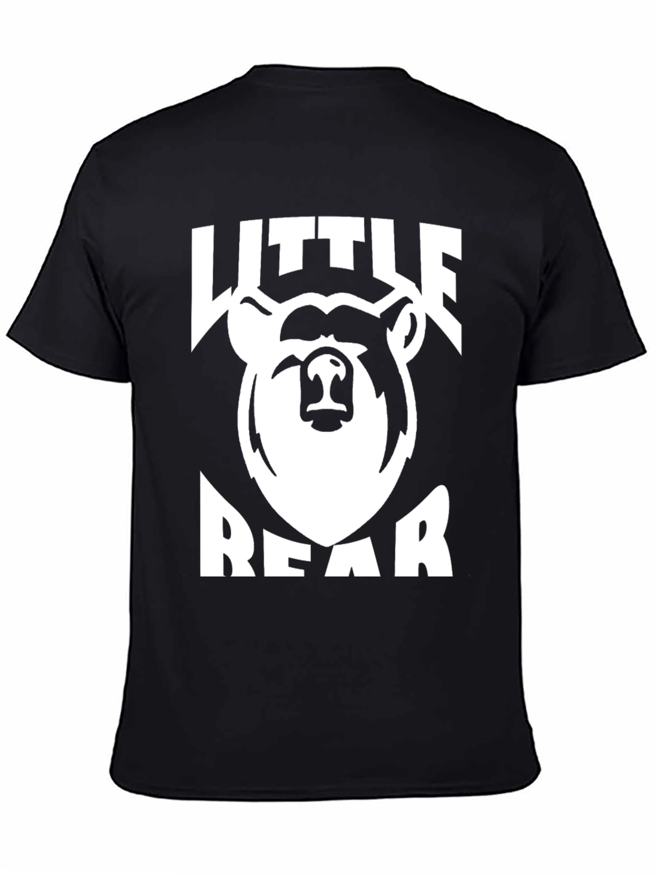 Little Bear Graphic Tee - Black Cotton T-Shirt