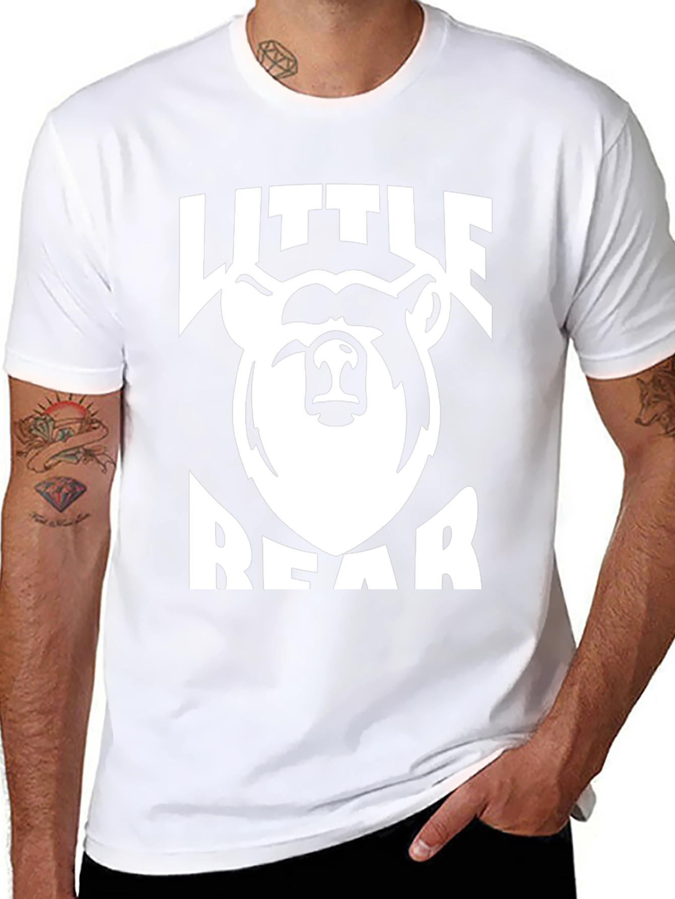 Little Bear Graphic Tee - Black Cotton T-Shirt