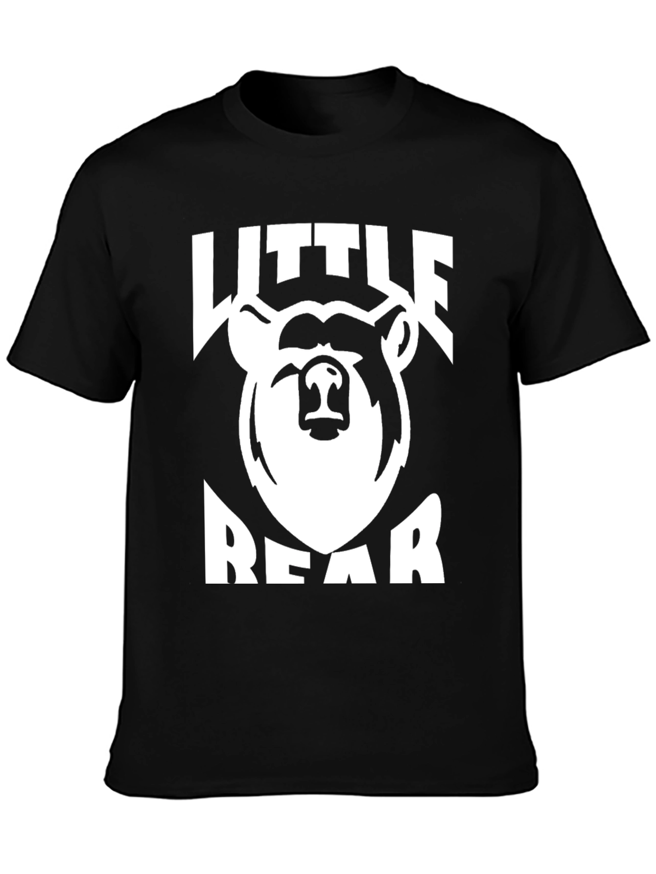 Little Bear Graphic Tee - Black Cotton T-Shirt