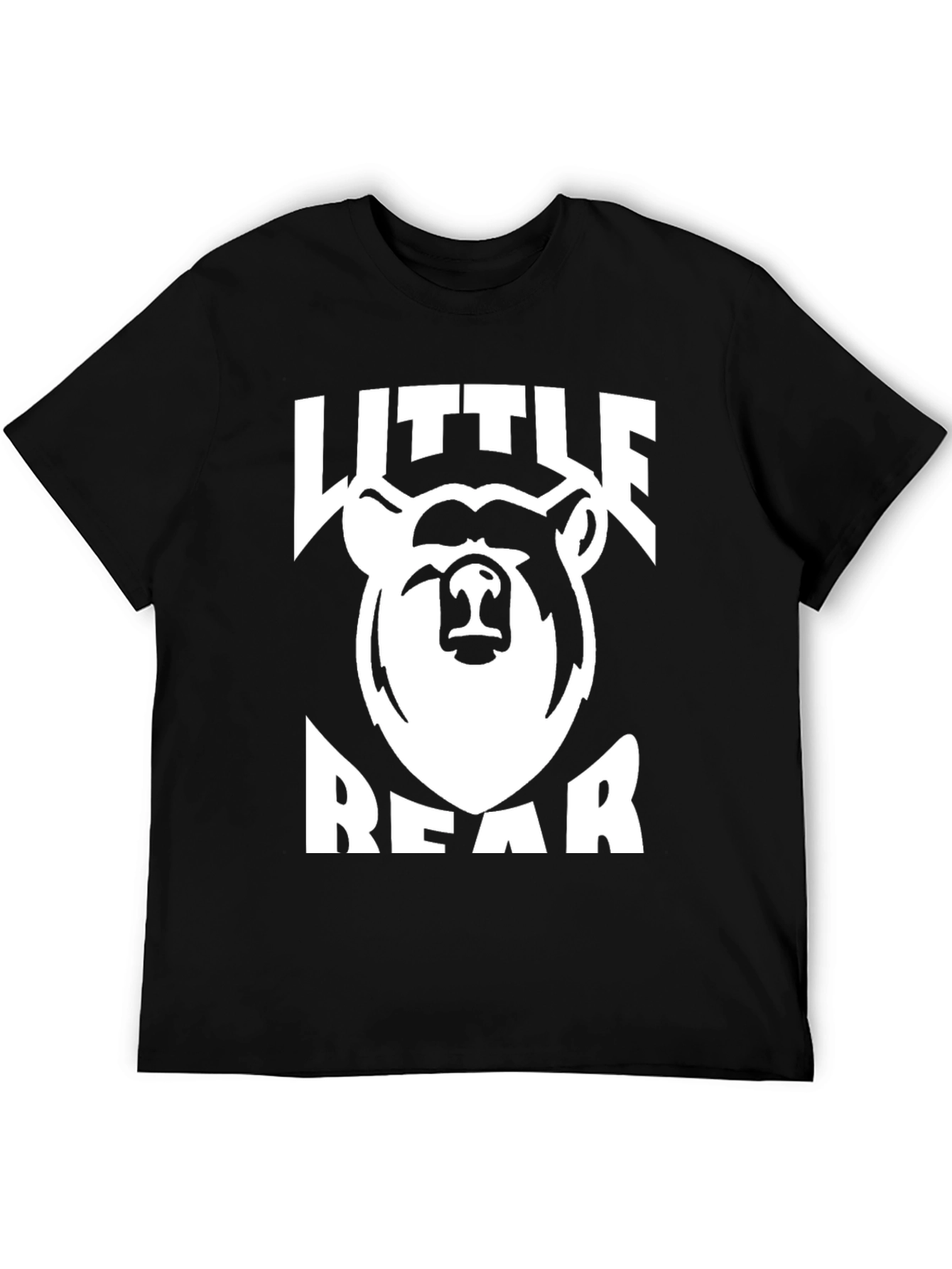 Little Bear Graphic Tee - Black Cotton T-Shirt