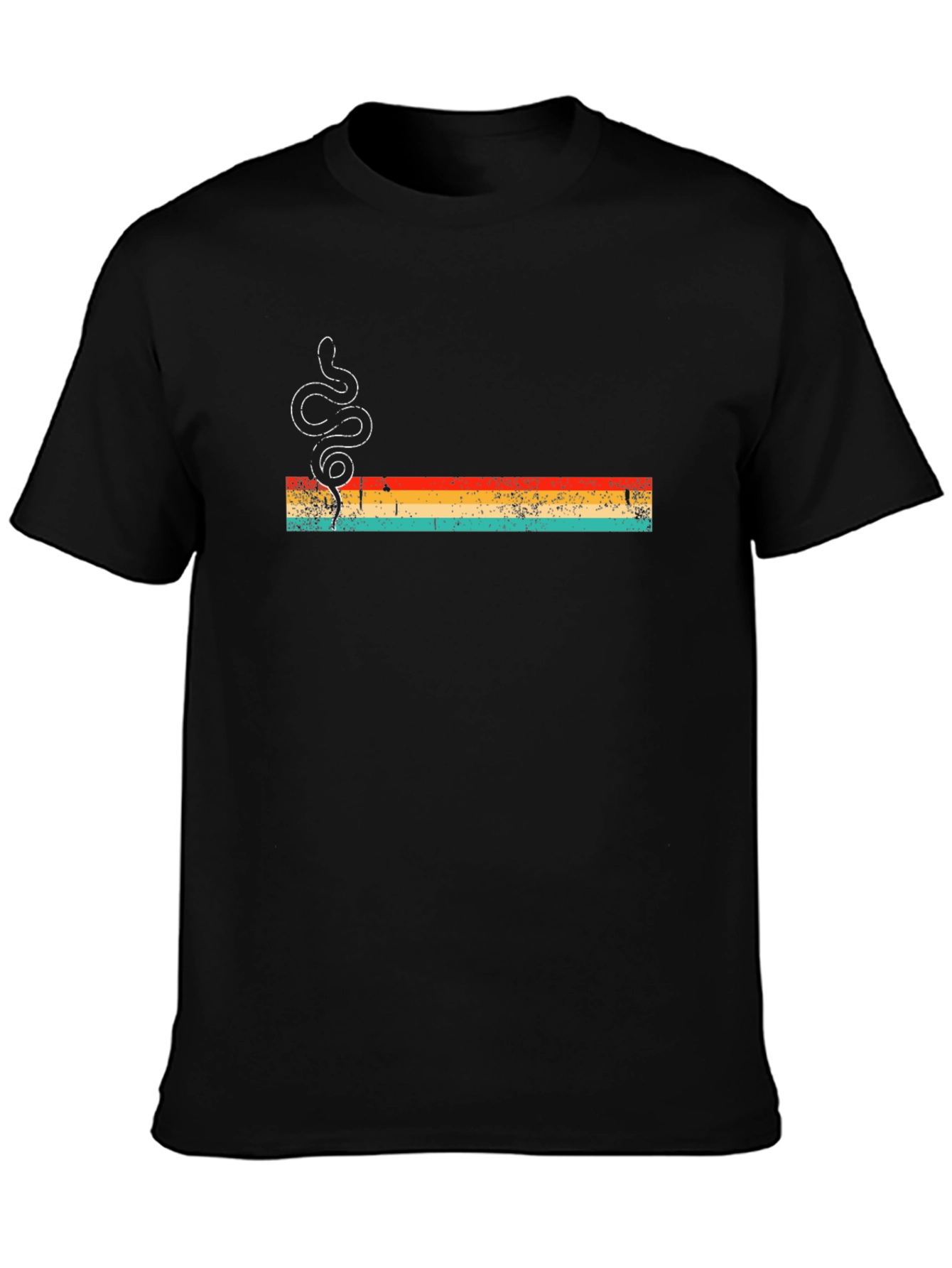 Retro Snake Graphic Tee - Mens Black T-Shirt