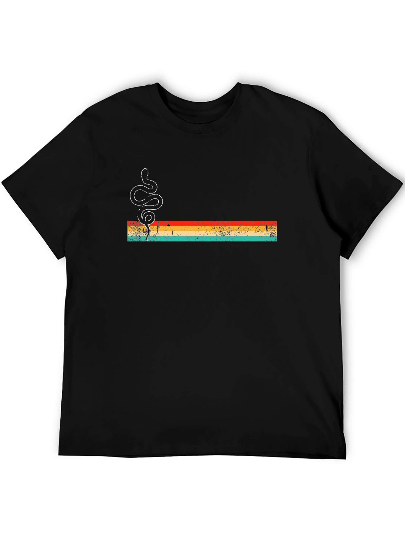 Retro Snake Graphic Tee - Mens Black T-Shirt