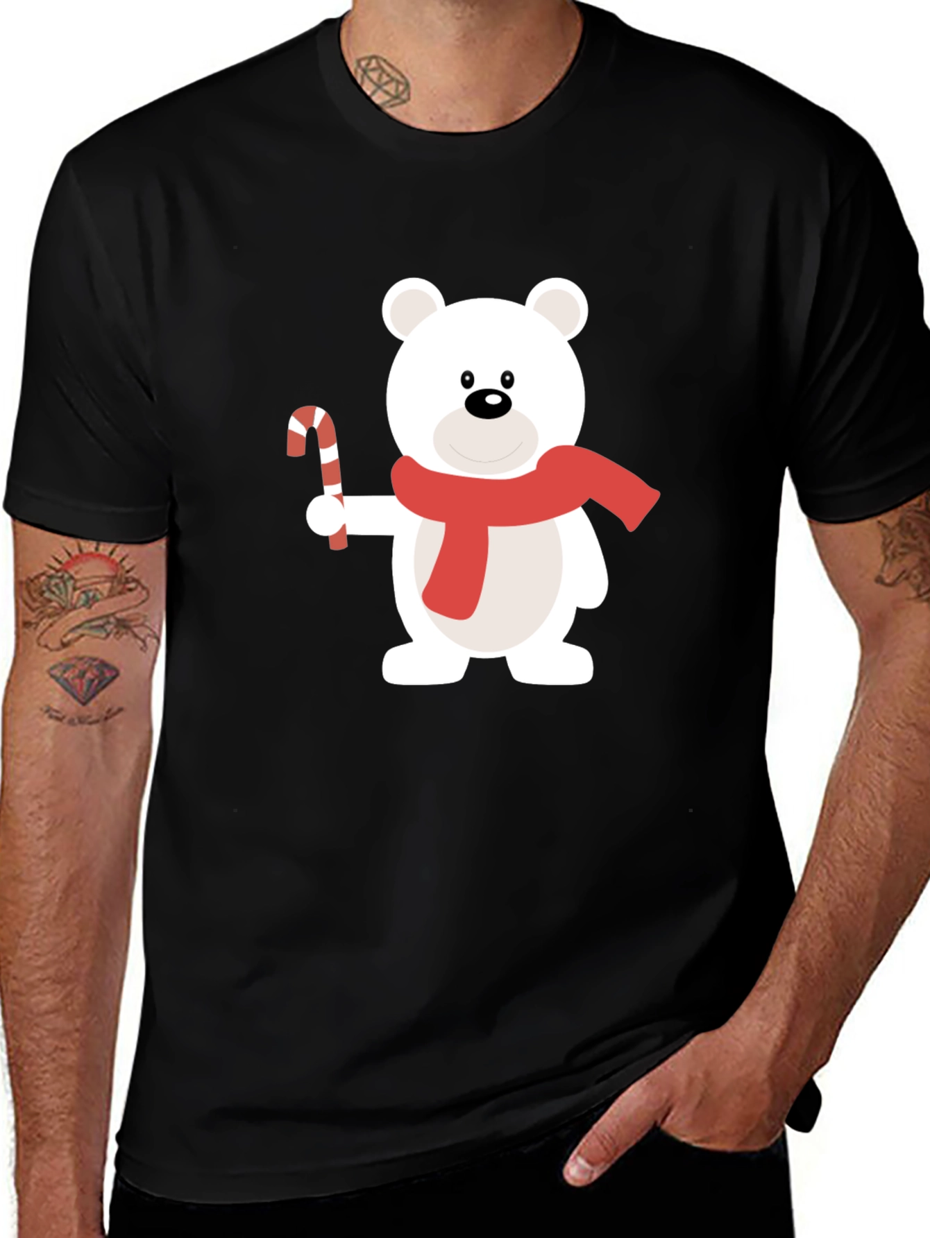 Festive Bear Graphic Tee - Holiday Style