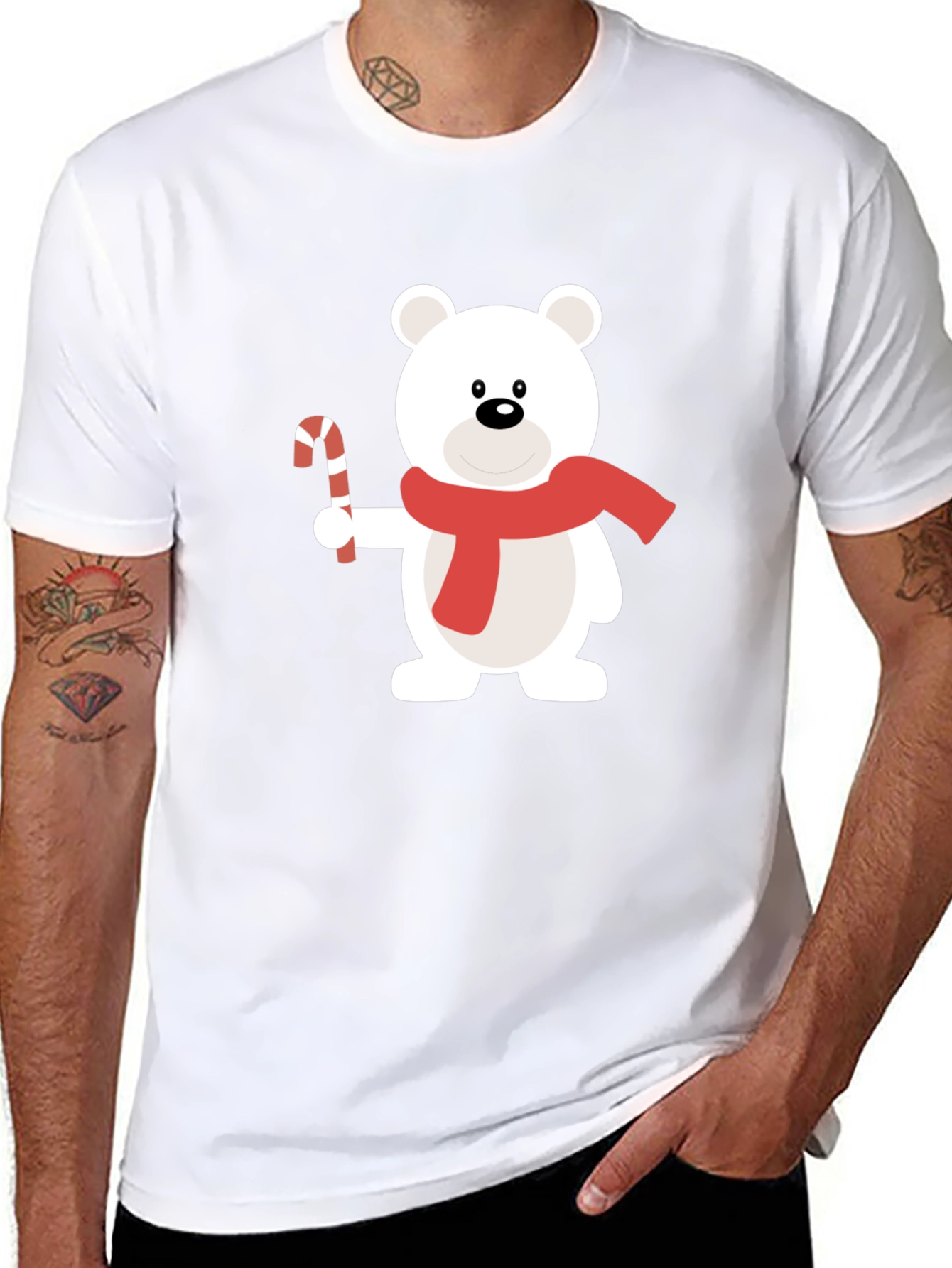 Festive Bear Graphic Tee - Holiday Style