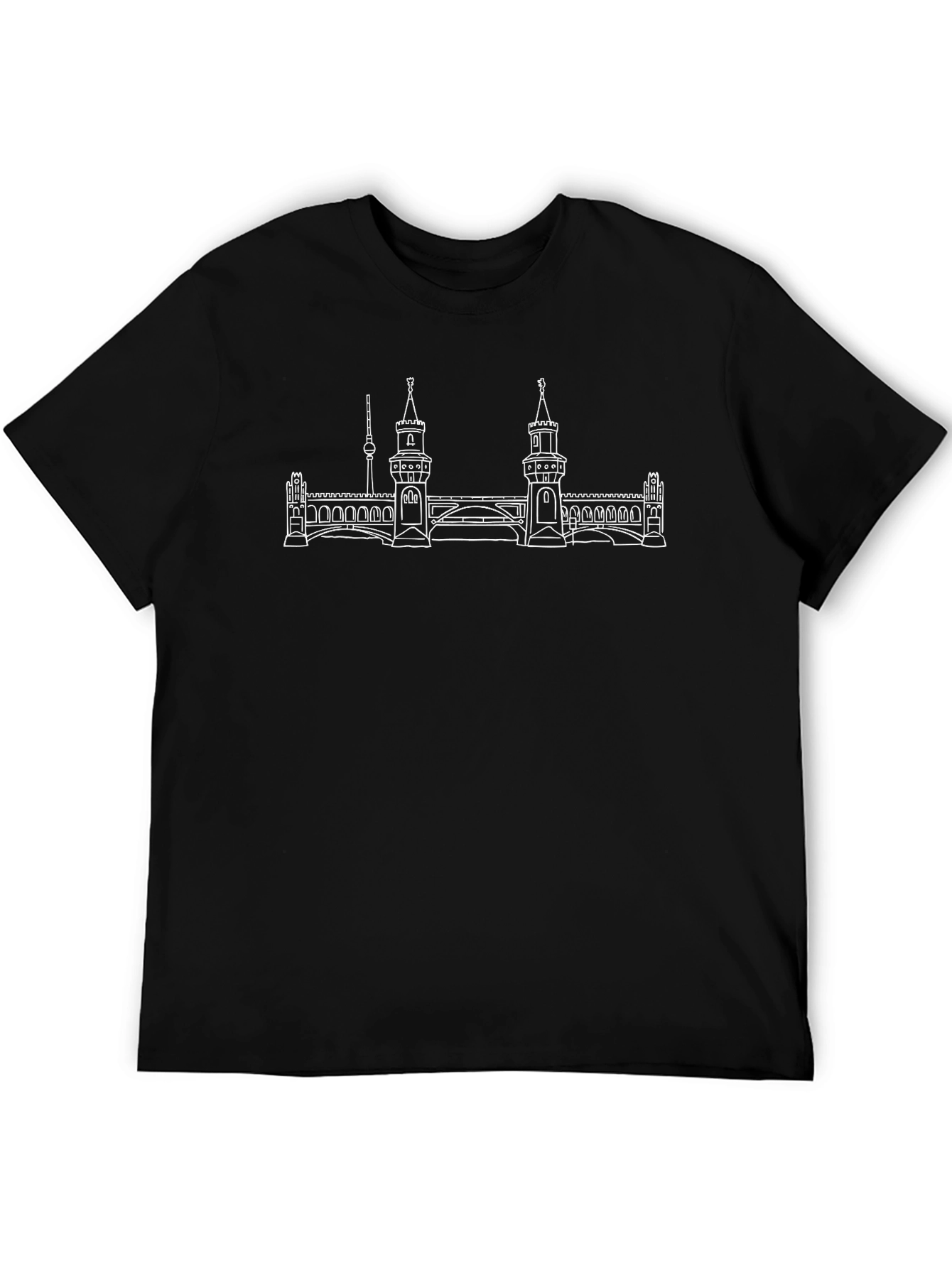Berlin Oberbaum Bridge T-Shirt - Landmark Line Art