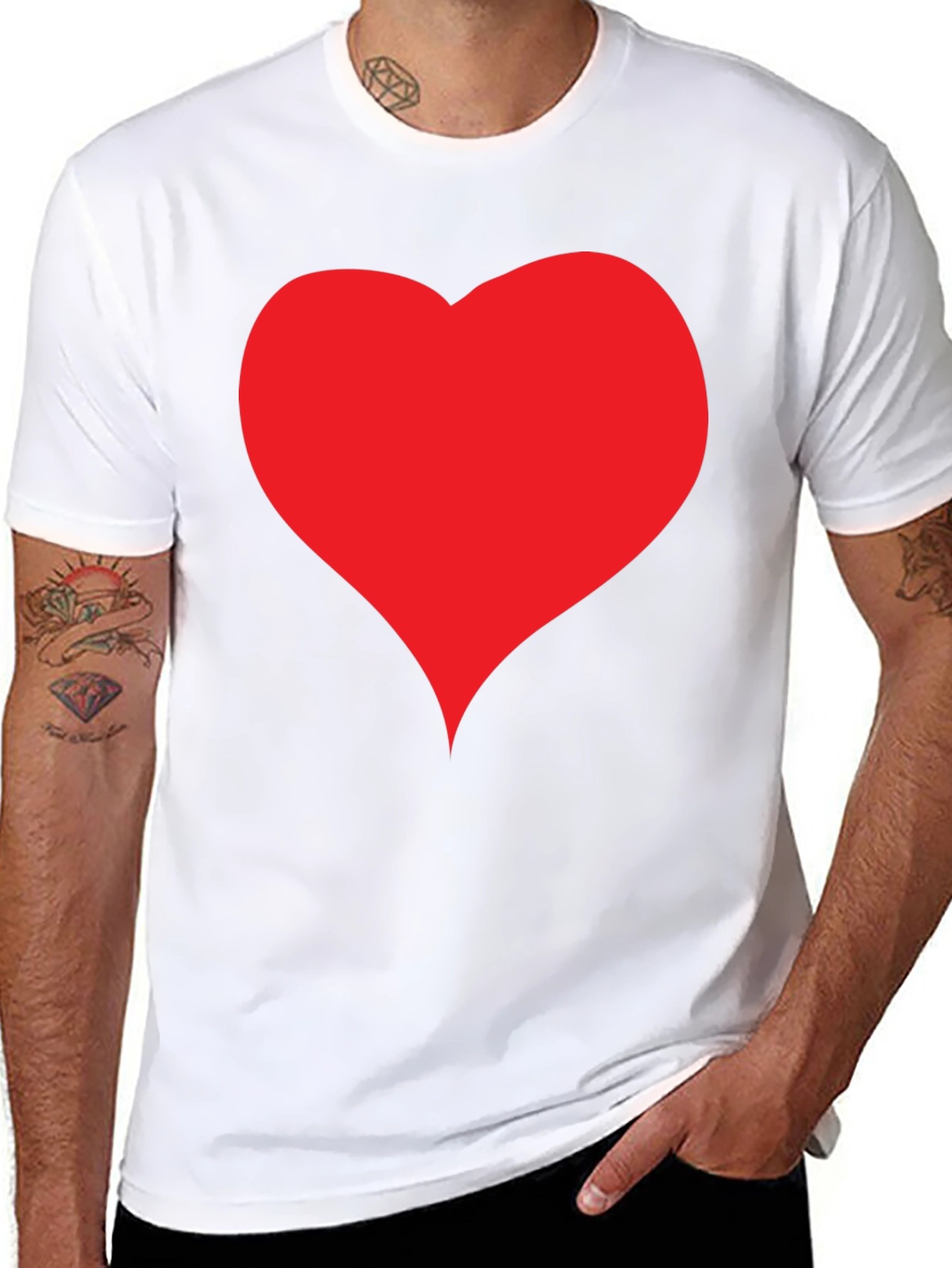 Heart Graphic Black T-Shirt - Casual Style