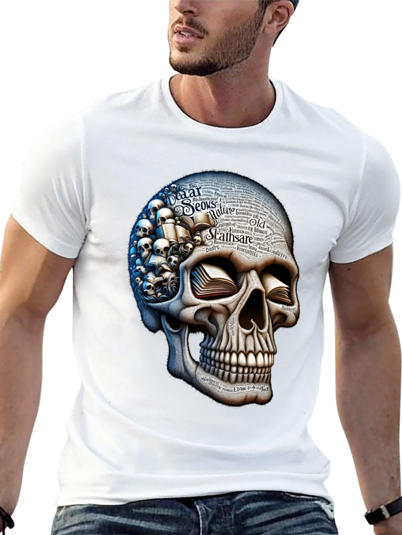 Skull with Books T-Shirt