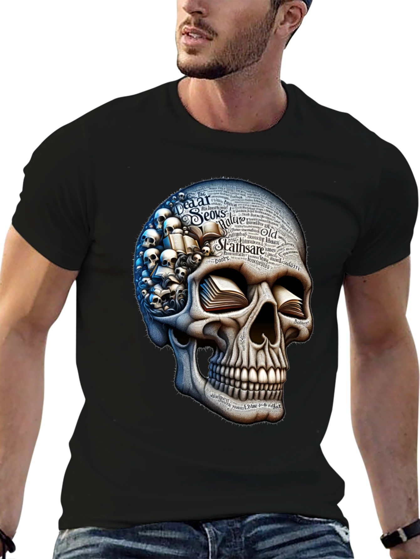 Skull with Books T-Shirt