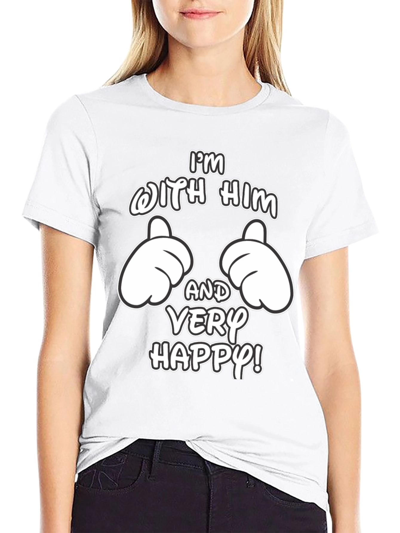Funny Matching Couple Im With Him T-Shirt