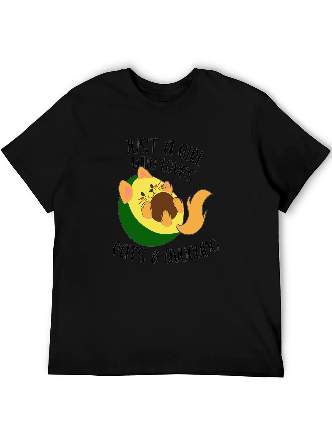 Cat & Avocado Graphic Tee - Womens Funny T-Shirt